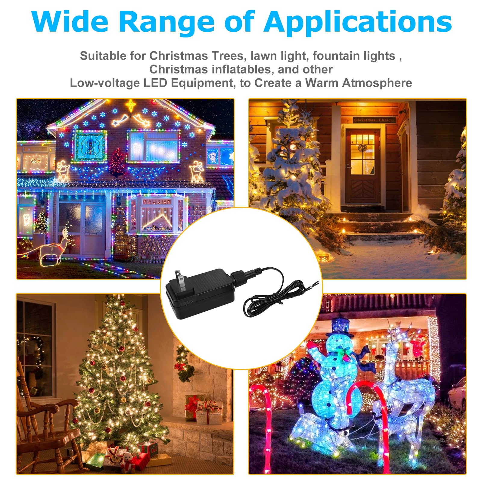 Inshareplus 12V 1.25A 15W Class 2 Power Supply  Ip44 Waterproof Led Transformer Replacement Adapter  Ac 100-240V To Dc 12V Led Driver  For Christmas Tree Light  Lawn Lamp  Inflatable Device