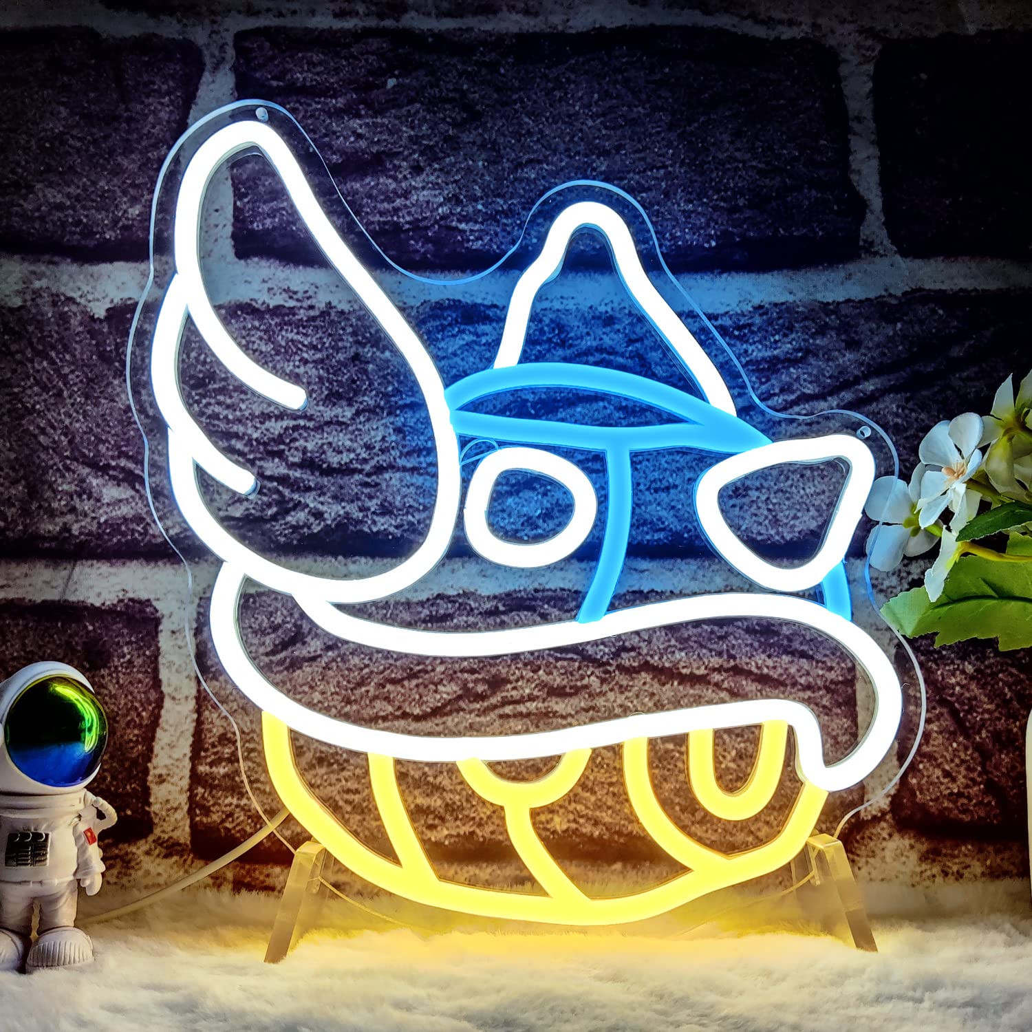 Ovoninn Blue Shell Neon Sign - Dimmable Gaming Decor For Kids & Man Cave, Multicolor Acrylic Lights