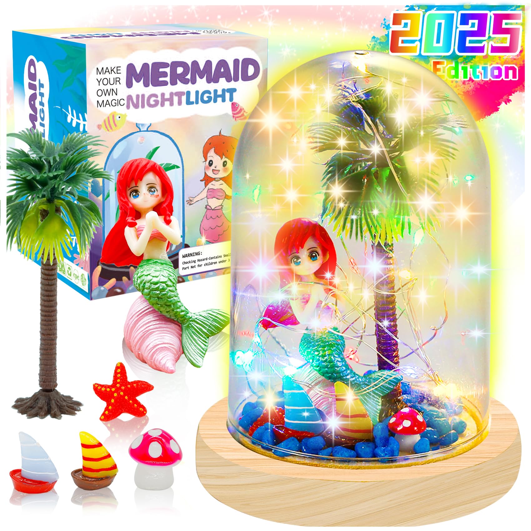 YOFUN Make Your Own Mermaid Night Light - Mermaid Gifts for Girls, Arts and Crafts Nightlight Toys Project Novelty for Girl Age