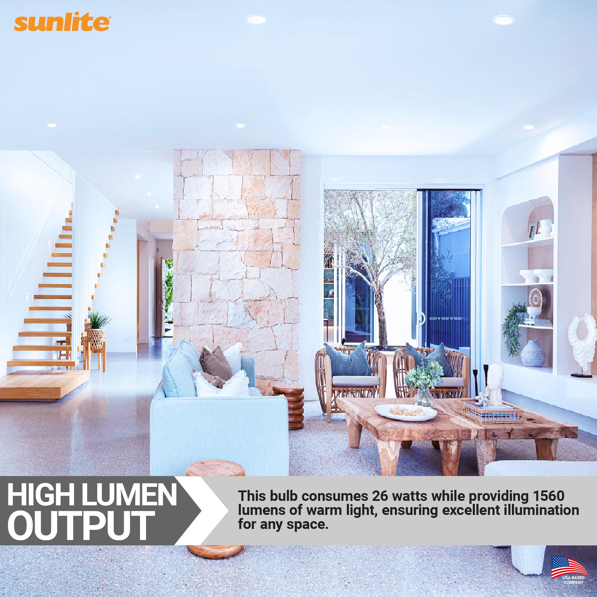 Sunlite Compact Fluorescent PLD 4 Pin Double U-Shaped Twin Tube Light Bulb, 26 Watts, 120 Volts, 4 PinG24q3 Base, 1560 Lumens, 6