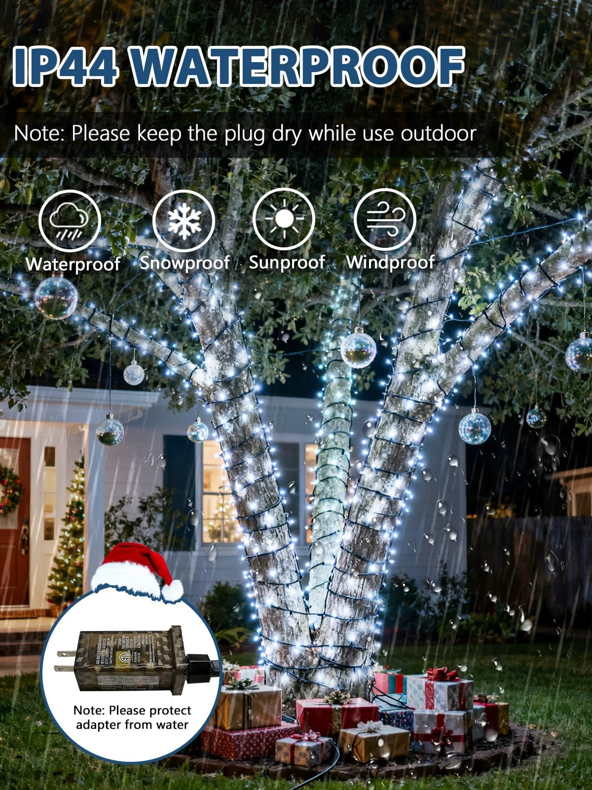 Voice Controlled Christmas Lights With Remote  99 Ft 300 Led String Lights Indoor Outdoor With 12 Modes 3 Timers  Dimmable Twinkle Light Plug In Waterproof For Xmas Tree Party Decorations  Cool White