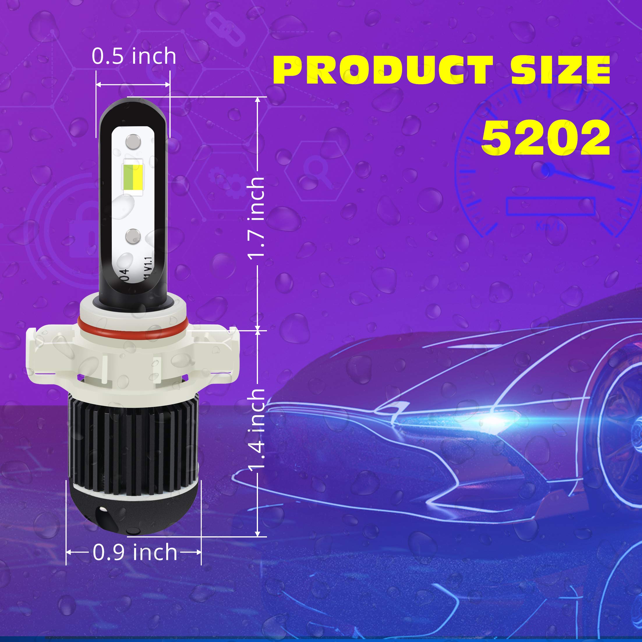 Alla Lighting 5200Lm 5201 Drl Ps19W 5202 Led Switchback Fog Lights Or Drl Bulbs  2-Color 6000K Xenon White/3000K Yellow 12085C1 Ps24W Ff 12V Daytime Running Lights Lamps Replacement