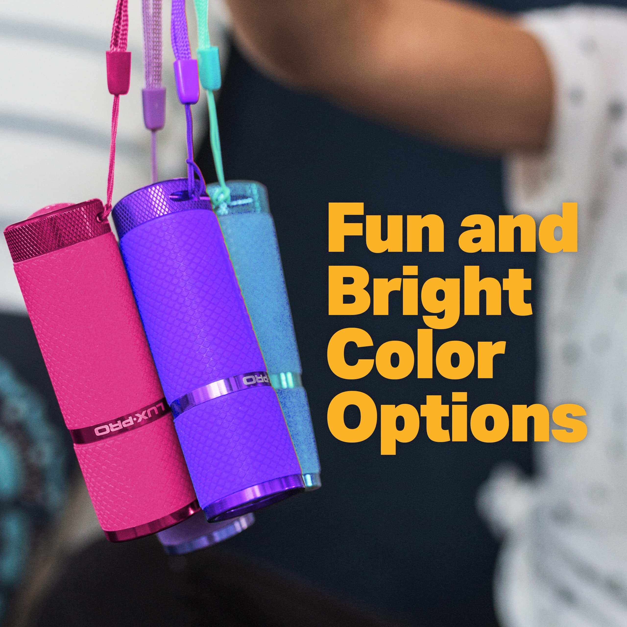LUXPRO Tactical LED Handheld Flashlight - 9 LED, Aluminum, Glow-in-the-Dark, Pink, Purple & Blue