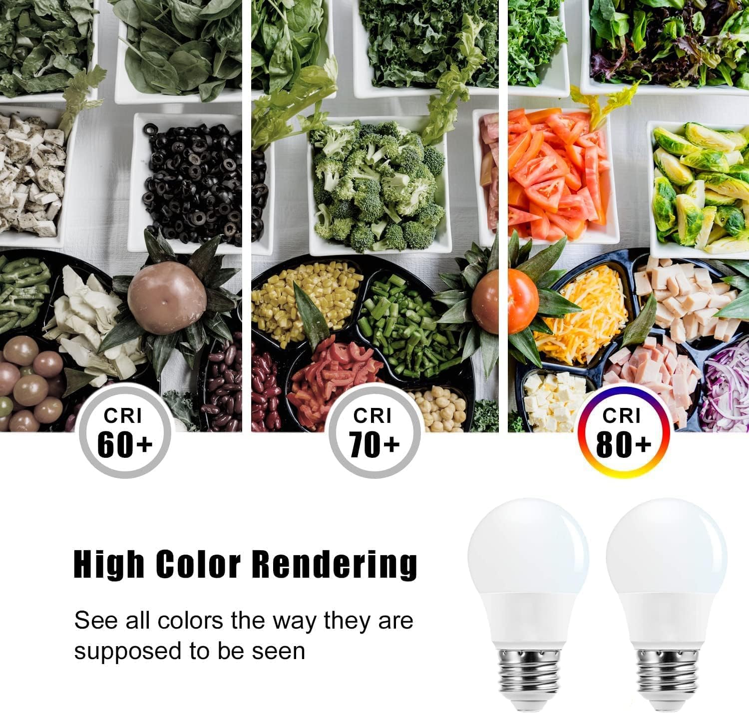 Anivona Refrigerator Light Bulb  40W Equivalent 120V A15 Fridge Light Bulbs  5W E26 Medium Base Daylight White 5000K For Freezer Lighting  Non-Dimmable  2 Pack