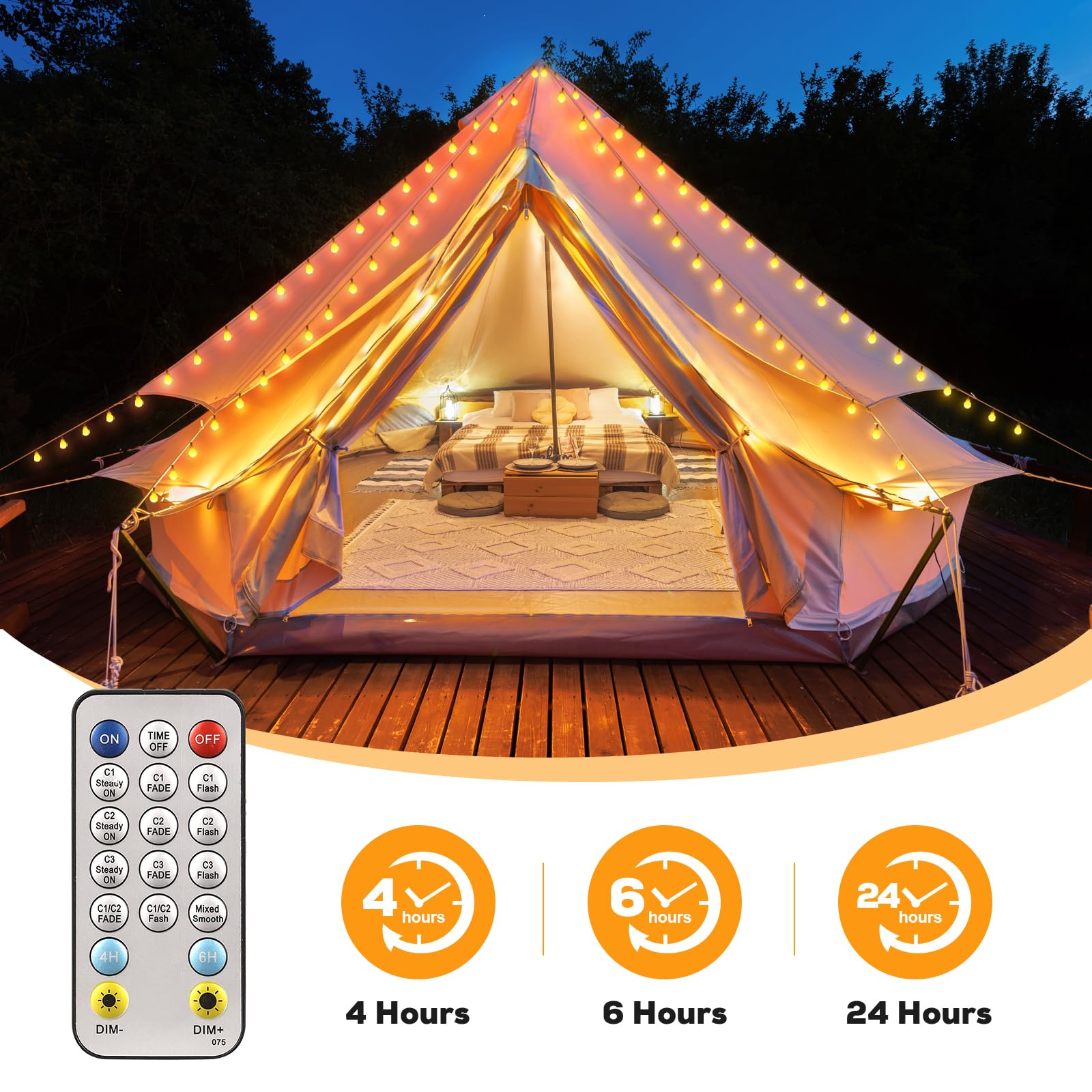 Globe String Lights Battery Operated 16.5Ft 50Led Outdoor Lights With Remote Warm White Multicolor Fairy Lights For Classroom Camping Bedroom Dorm Patio Balcony Tent Party Indoor Christmas Décor