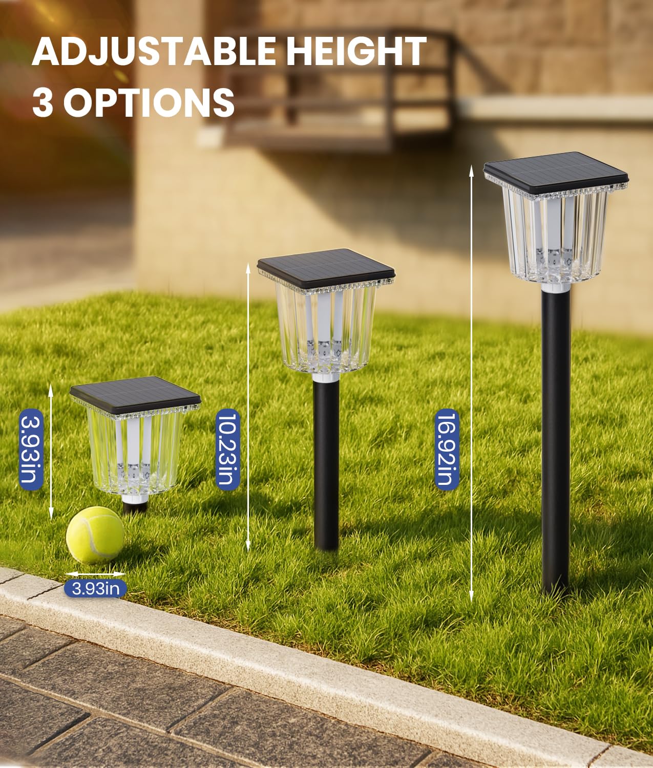 ALFIOT Solar Path Lights, Waterproof IP65, Adjustable Warm & Cool White, 6 Pack, Obsidian Black, Durable ABS Material for Outdoor Landscape