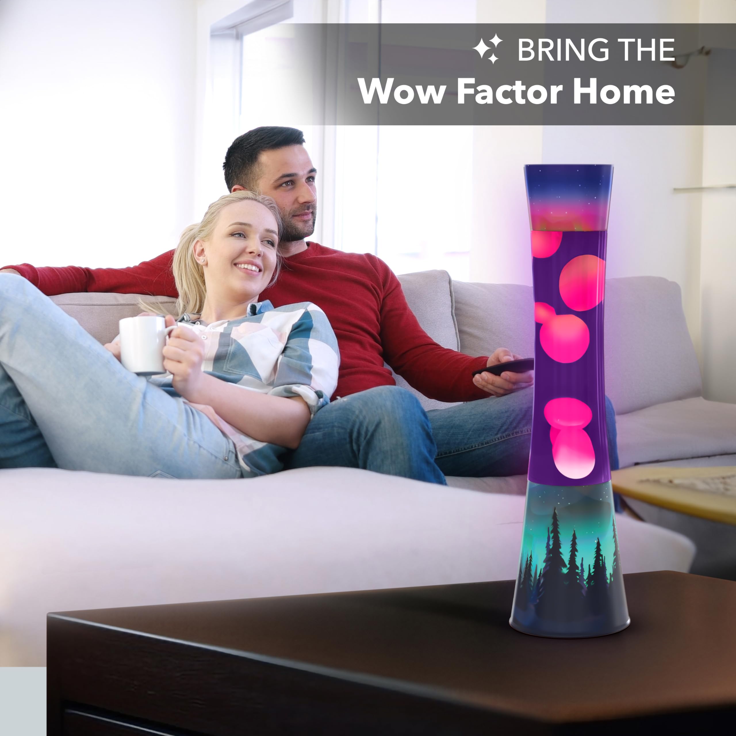 JAMBO Aurora Motion Lamp - 15.5" Relaxing Liquid Mood Light, Aluminum Decor for Living Room, Office, Bedroom, Model 74000