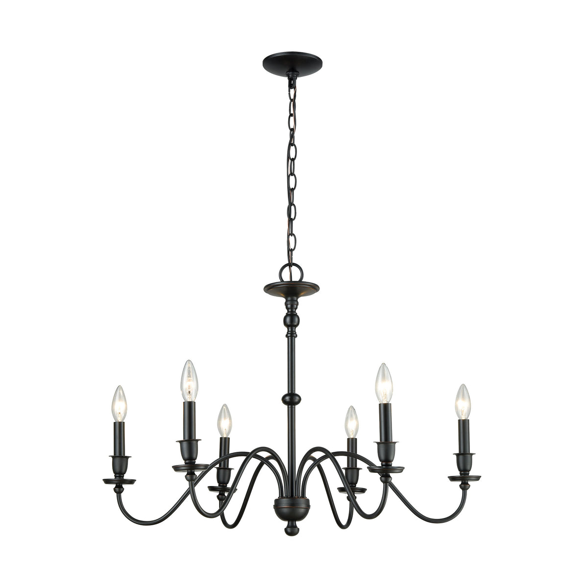 Collins 6 Chandelier Matte Black