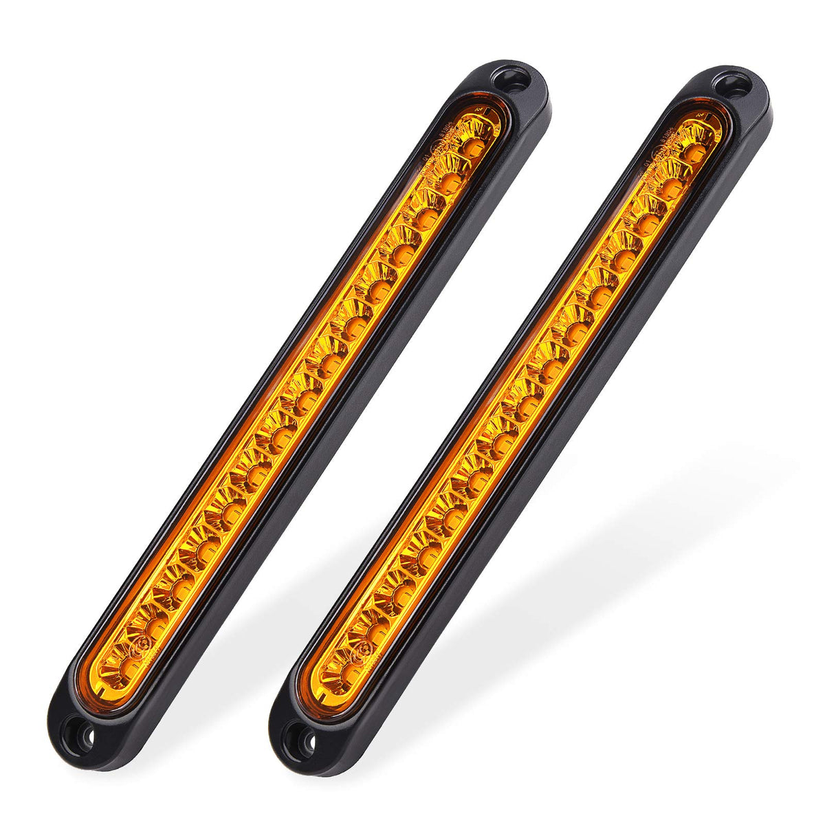 Mictuning 2Pcs 16 Inches 11 Led Red Trailer Light Bar - Waterproof Sealed Park Turn Signal Light Tail Brake Stop Bar Truck Trail