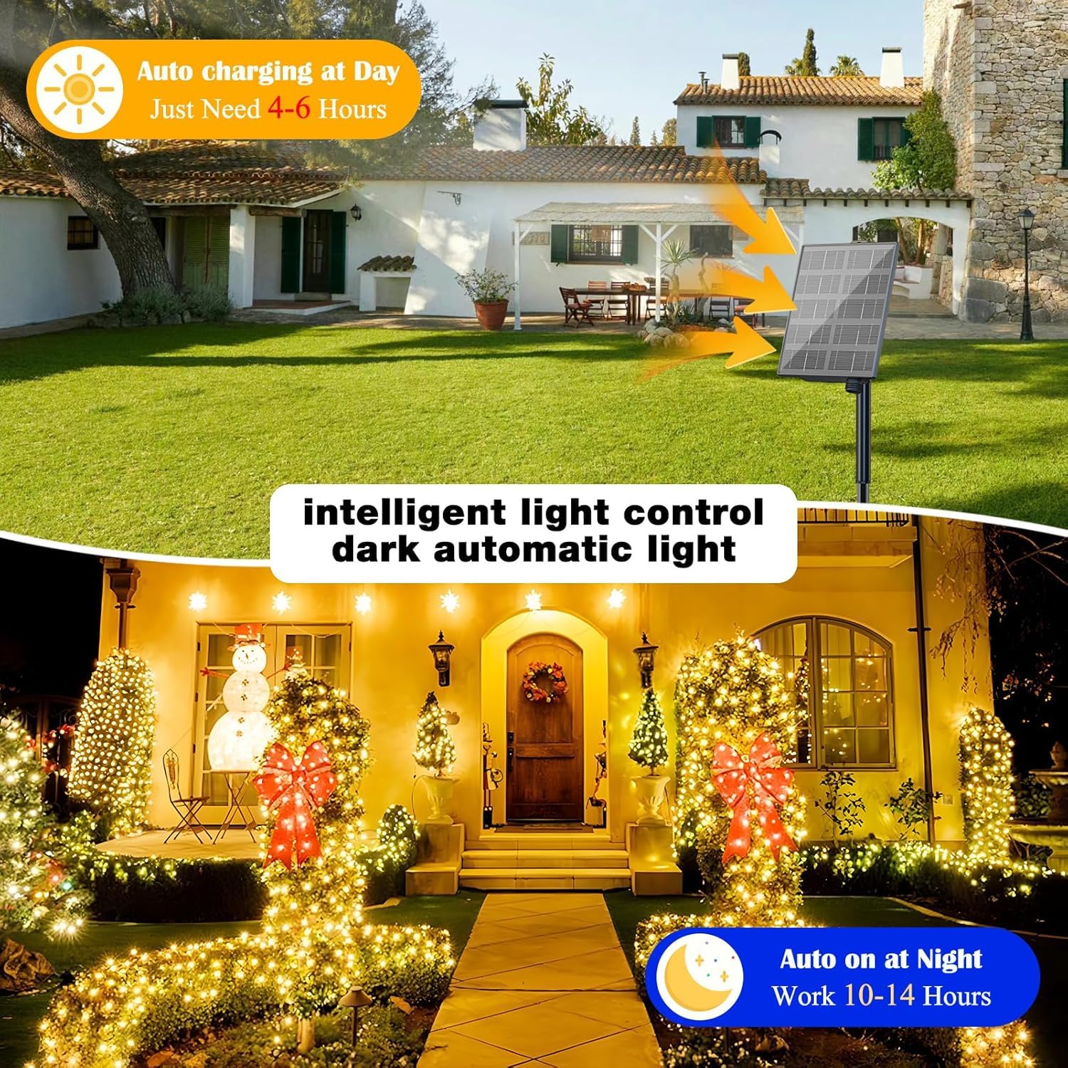 Solarbaby Solar Christmas Lights Outdoor  164Ft 500Led Solar Sting Lights  19 Modes Solar Fairy Light Outdoor For Xmas Tree  Garden  Porch  Christma Decoritons  Warm White