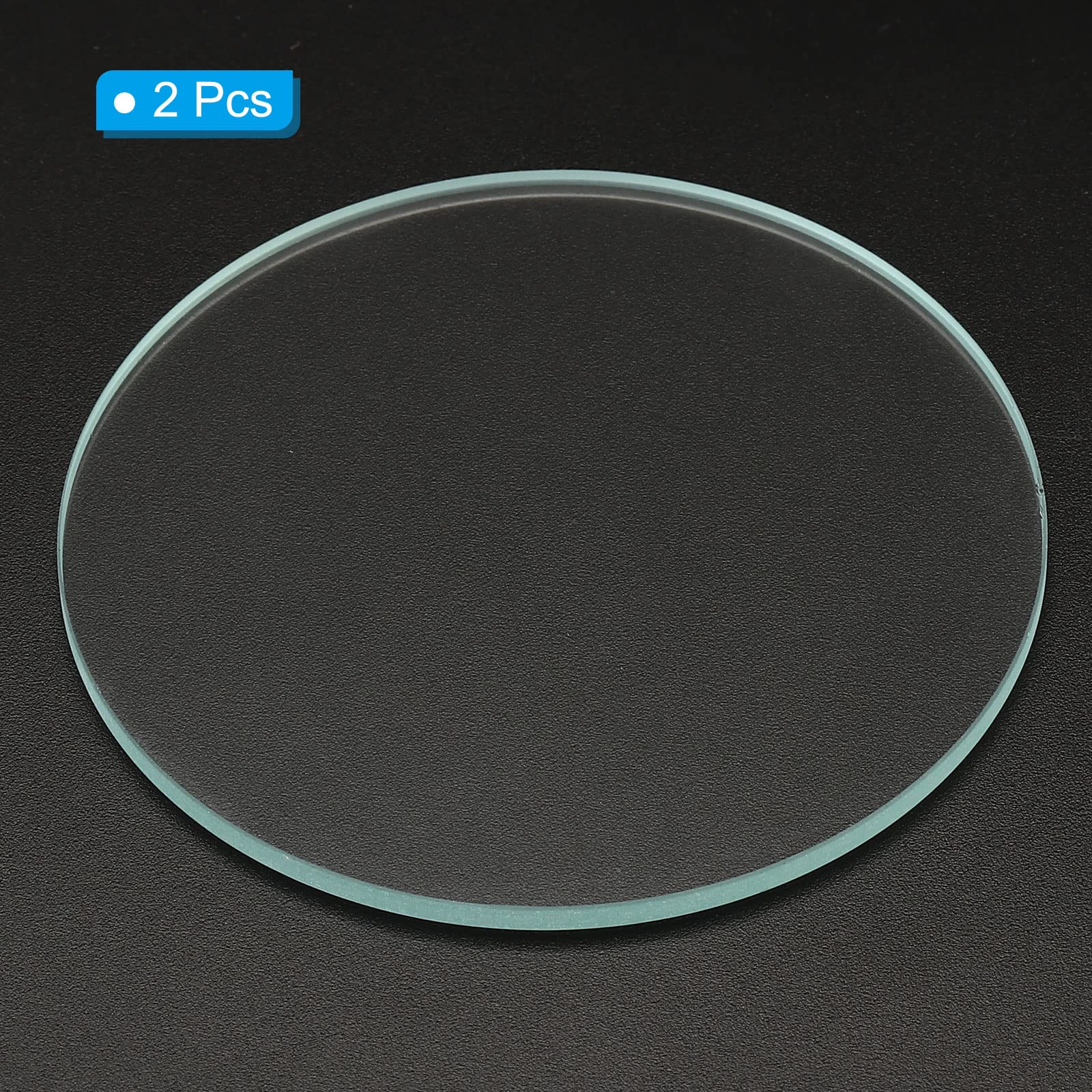 Patikil 2.56X0.1 Dia Flashlight Glass Lens, 2 Pcs Polished Edge Glass Lens For Led Light Source Lens Handheld Flashlight Replace