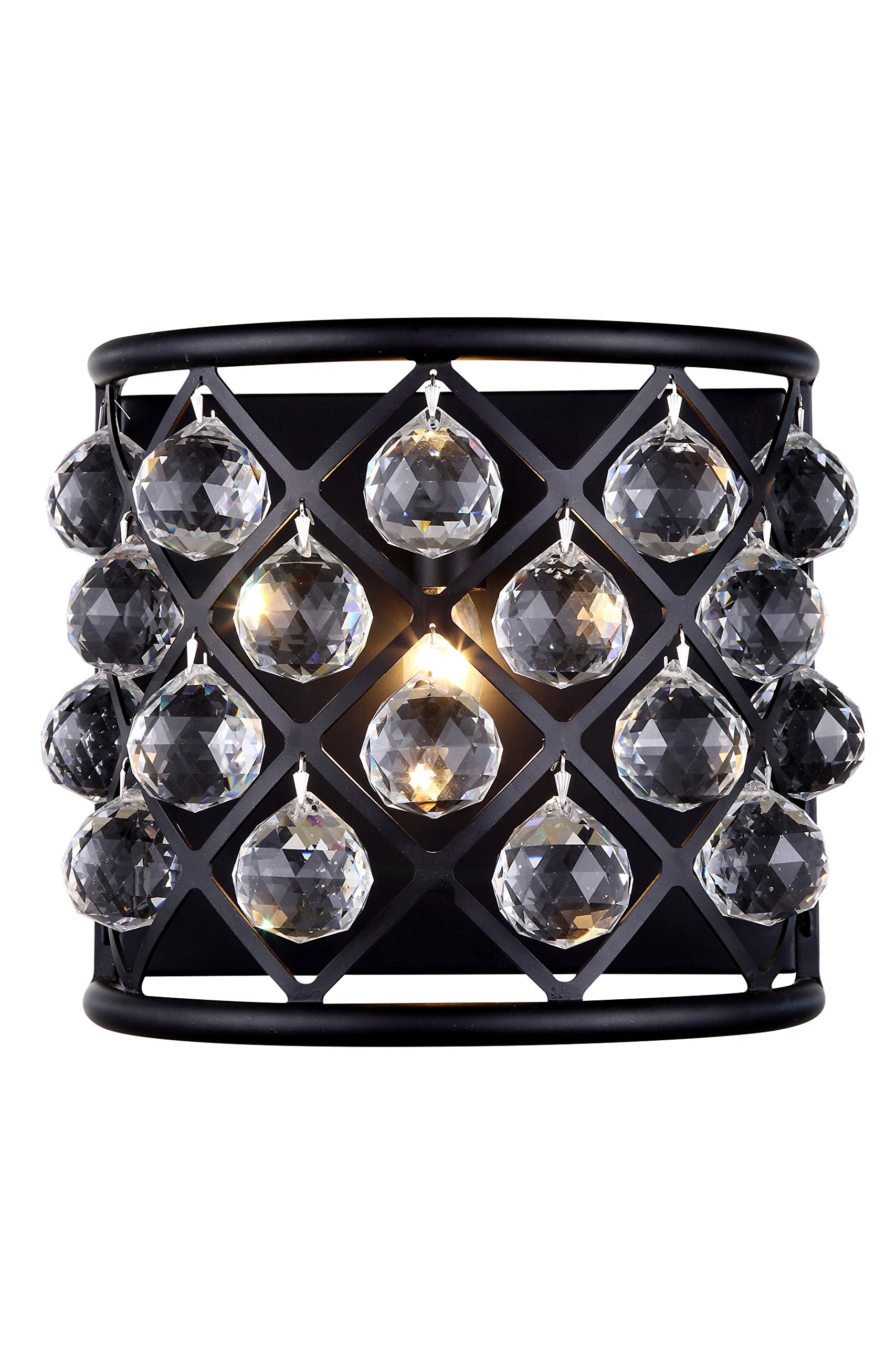 Elegant Lighting 1-Light Wall Sconce, 11.5in x 10.5in, Mocha Brown Finish, Crystal, Model 1214W11MB/RC