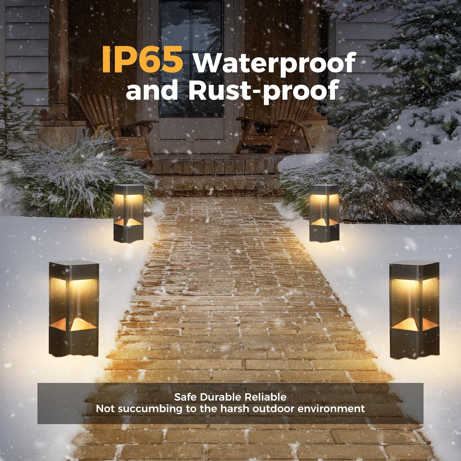 Slawa 3000K Pathway Lights - Waterproof Led Garden Floor Lamp, Modern Aluminum Bollard For Outdoors