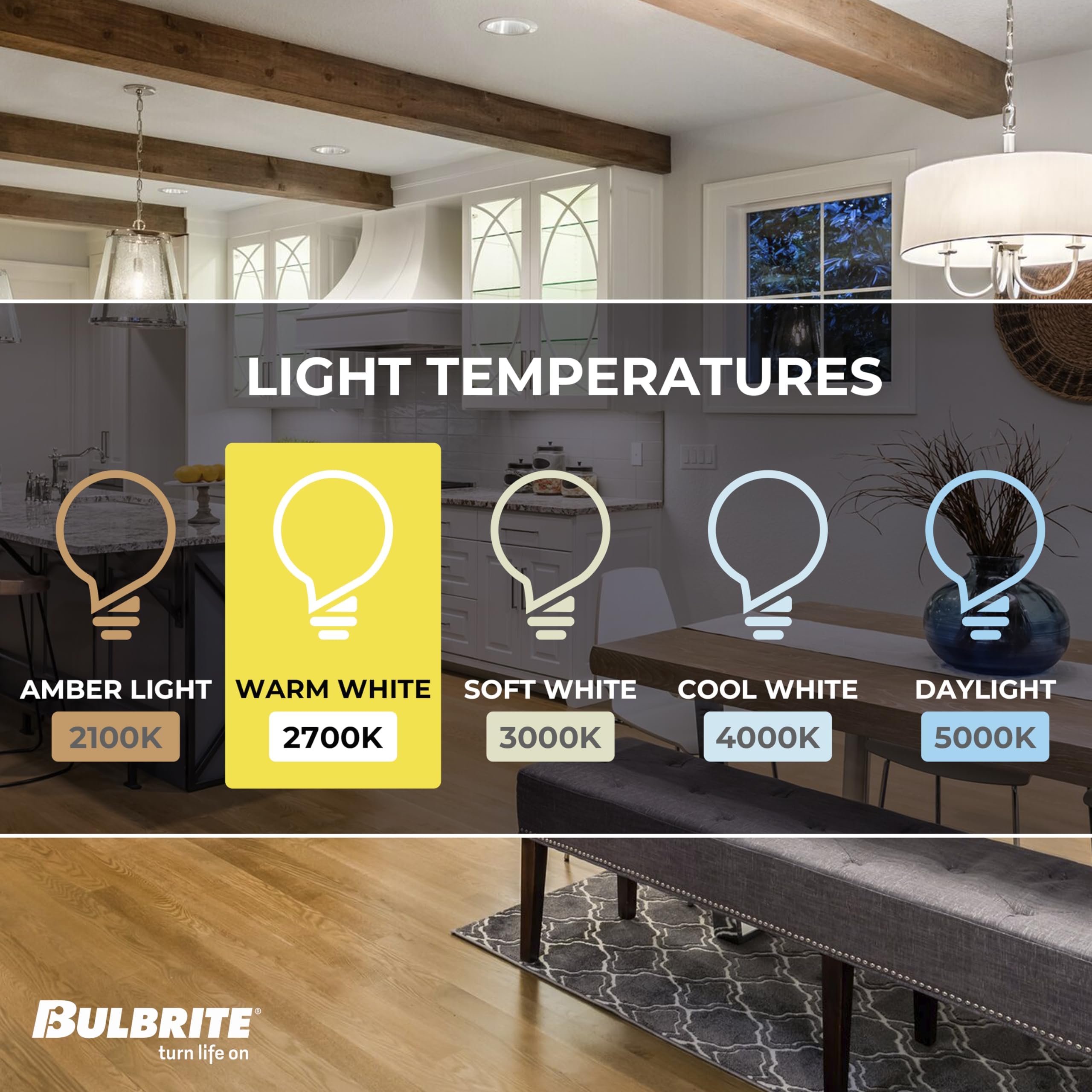 Bulbrite 8.5 Watt Dimmable Clear Filament St18 / St19 Medium (E26) Led Bulb - 850 Lumens, 3000K, And 90 Cri (4 Pack)