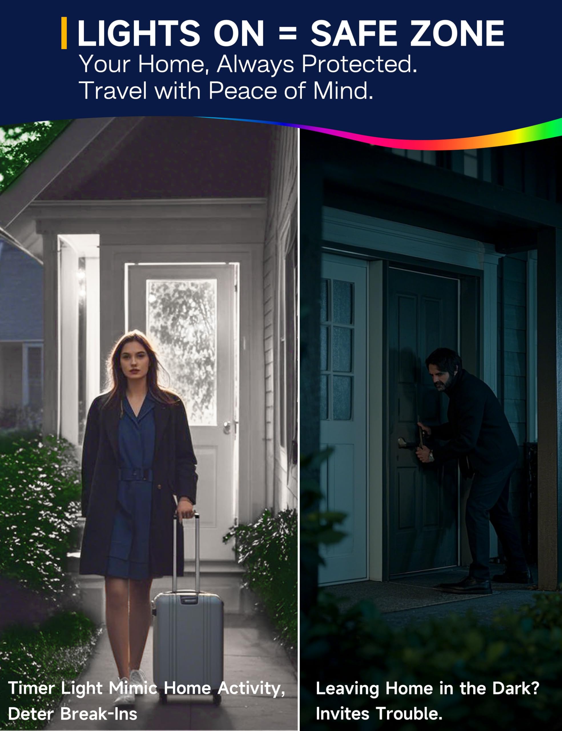 Unilamp Timer Led Light Bulbs Indoor: 13W (100W Equivalent) Led Bulb, Built-In Automatic Timer, 5000K Daylight A19, Automatic On