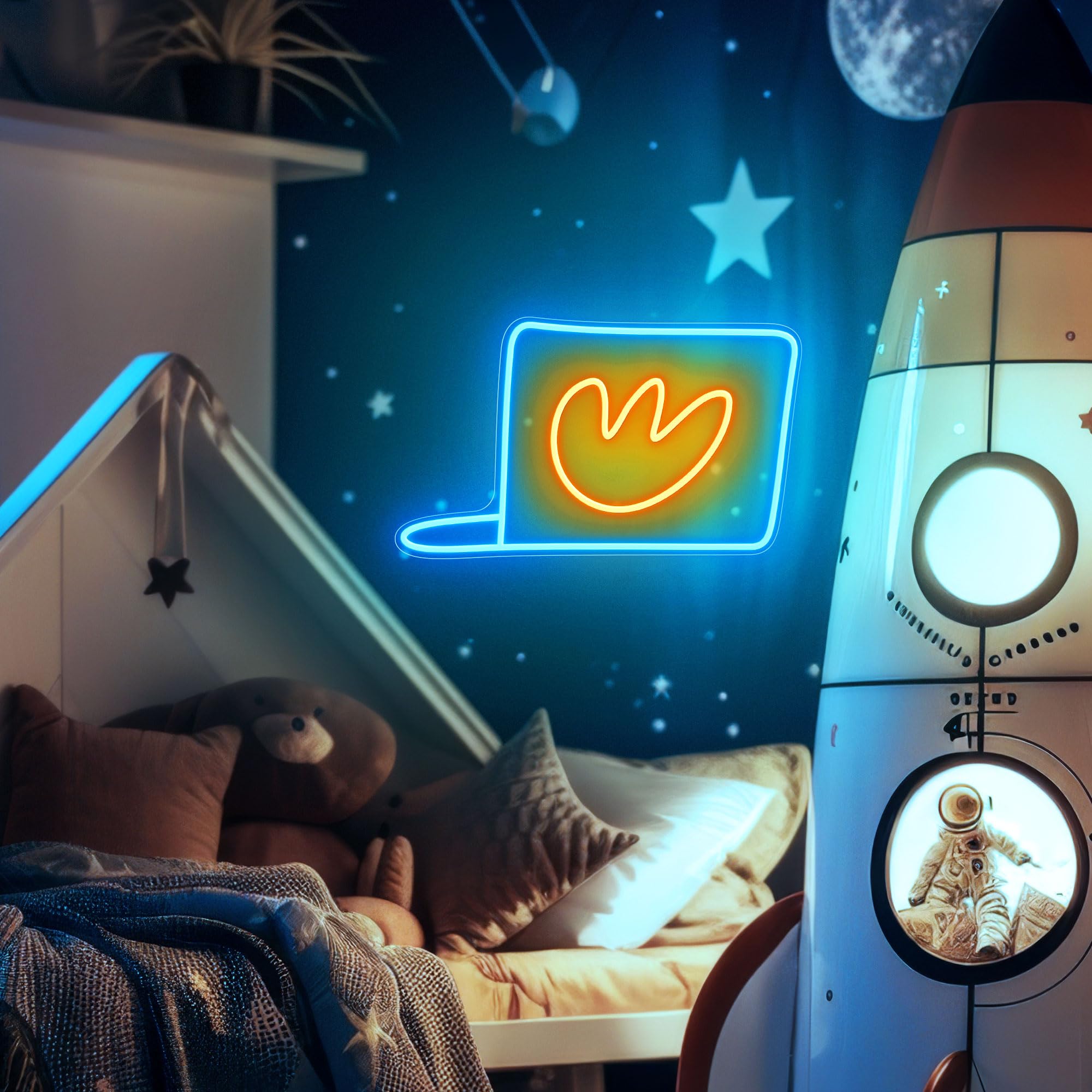 Officially Licensed Dog Man Cap Led Neon Sign - Vibrant Kids Bedroom & Game Room Wall Decor  Safe Movie-Themed Gift For Fans Christmas/Birthday (14X8.4 Inches)