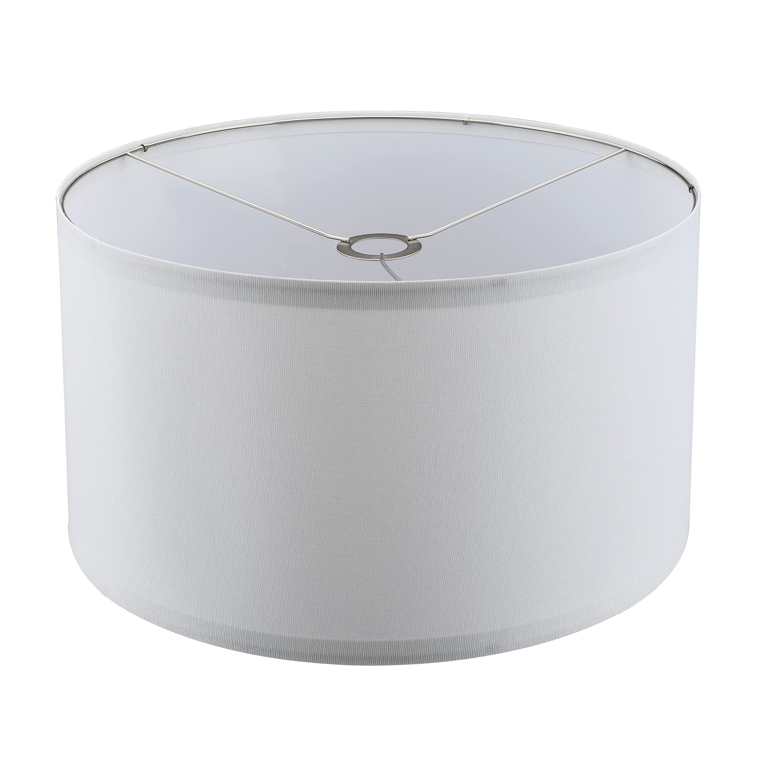 Aspen Creative 38872-2, Drum Collapsible Uno Lamp Shade, White, 16 Top x 16 Bottom x 9 Height, Set of 2