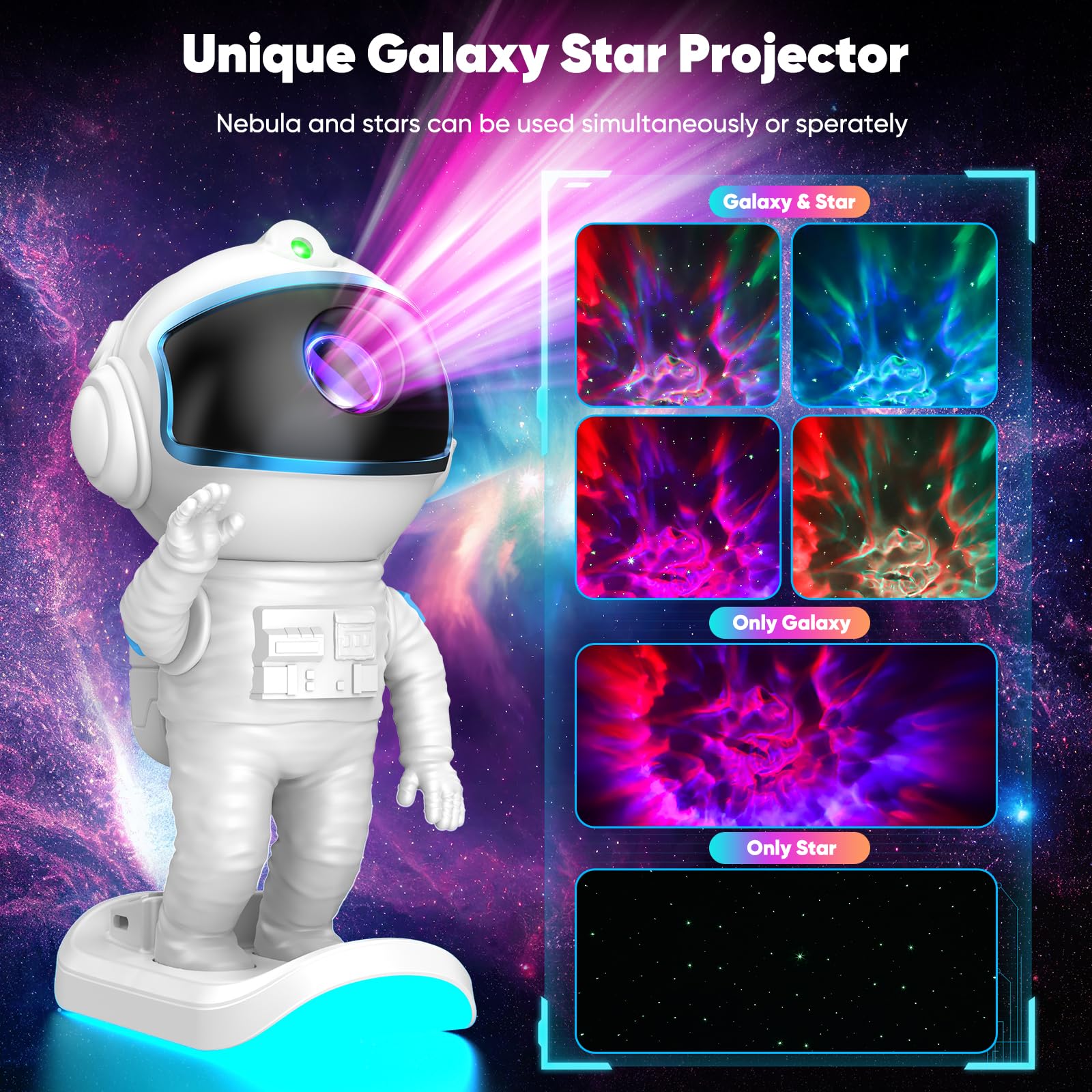Astronaut Galaxy Projector, Star Projector, Galaxy Night Light With Timer And Remote Control, Gifts For Adults, Teens, Christmas