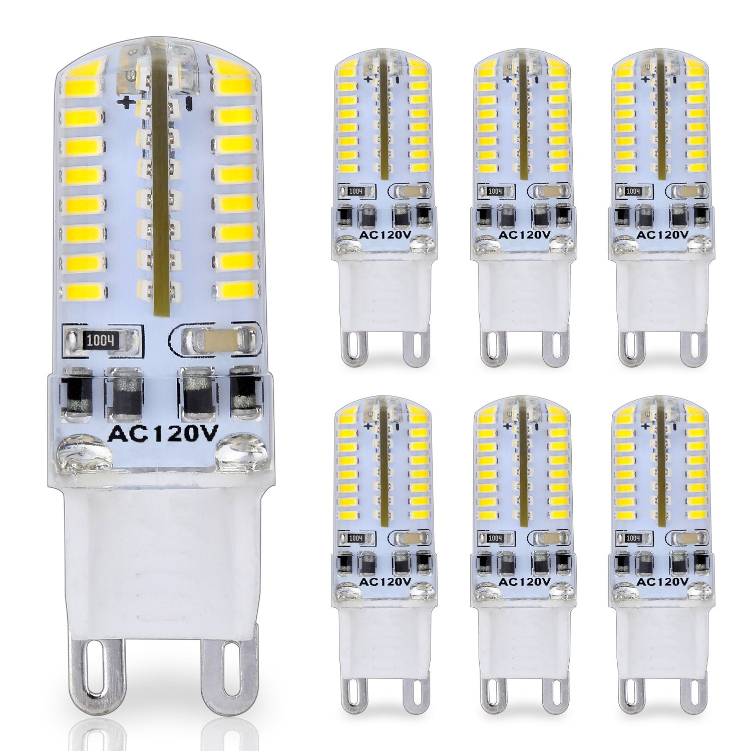 YOUKE Lighting G9 Pin Base LED Bulb, 25W Glass Halogen, Daylight White 6000K, 250 Lumens, 6 Count Pack