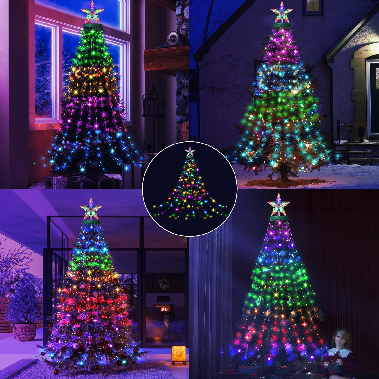 Forlivese Smart Christmas Tree String Lights, 330 LED Multicolor, APP & Remote Control, Waterproof, Model SW-LSL-02-400