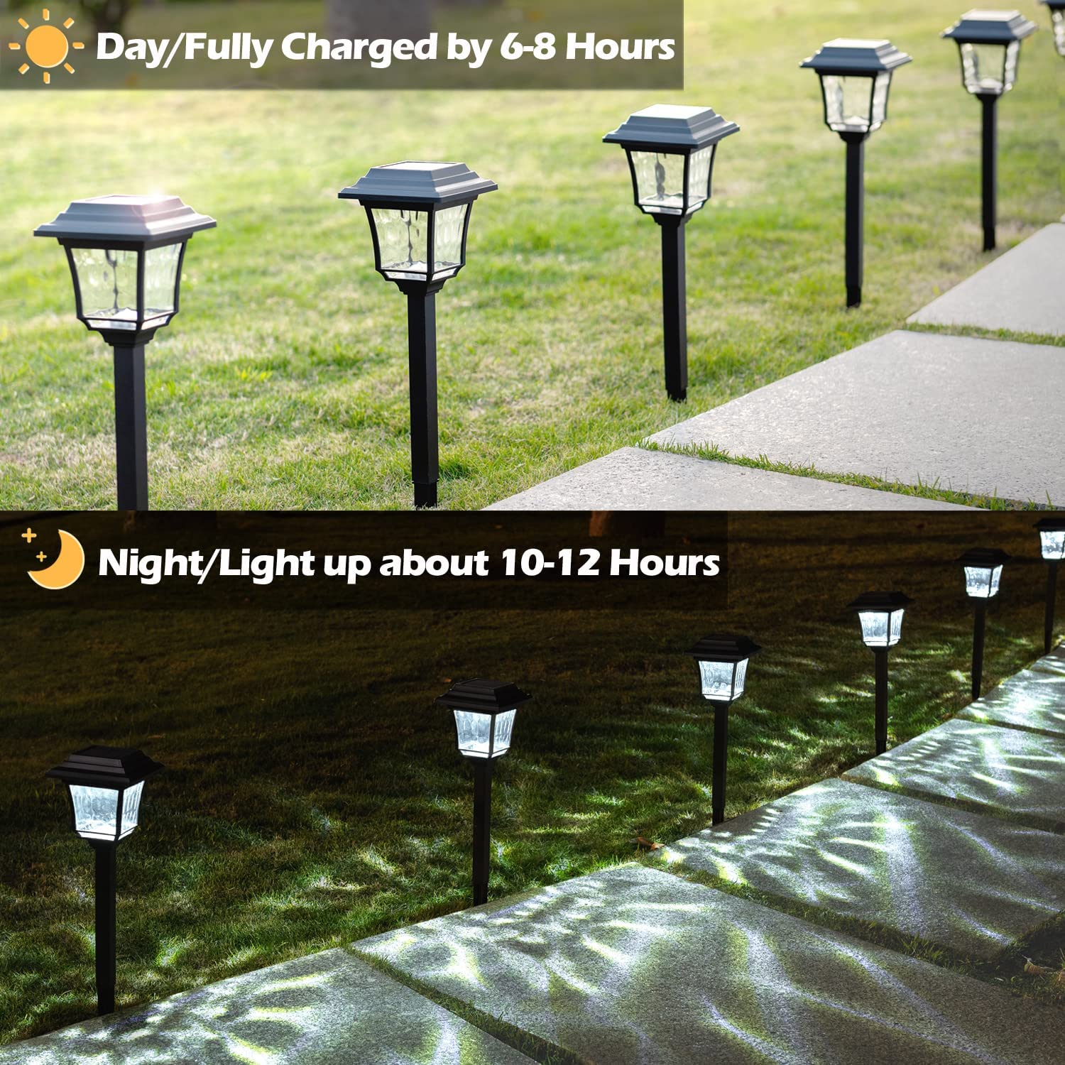 Leidrail Solar Pathway Lights 8 Pack Solar Garden Lights With 2 Modes Waterproof Outdoor Path Light Warm White/Cool White Led La