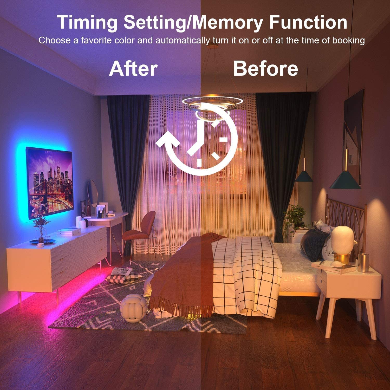 Nexlux LED Light Strip for 60-70 Inch TV, RGB Color, APP Controlled, Easy Installation, Backlight for Gaming