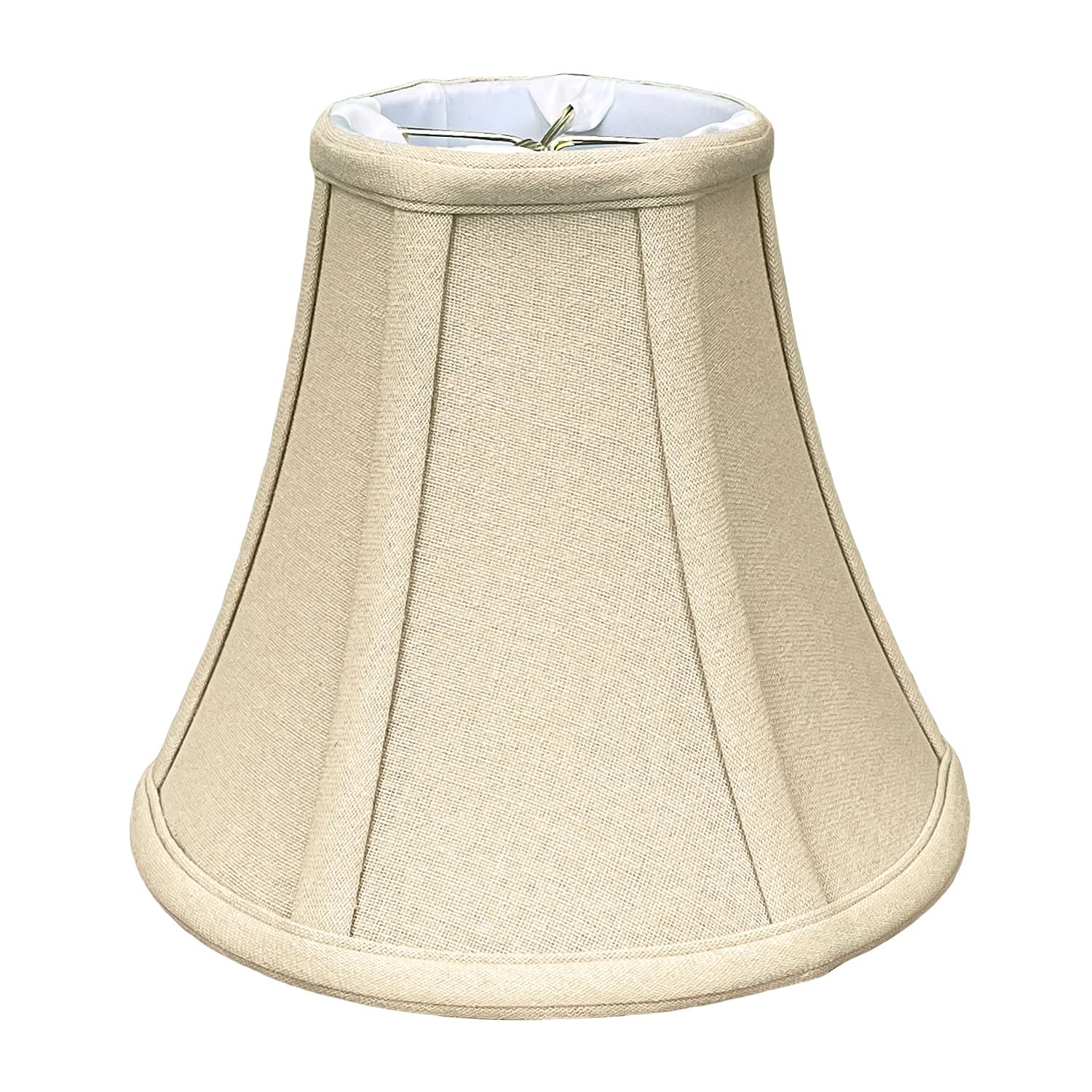 Royal Designs, Inc. ''True Bell Lamp Shade with Flame Clip, Linen Beige, 3'''' x 6'''' x 6.25'''''' (BS-704FC-6LNBG)
