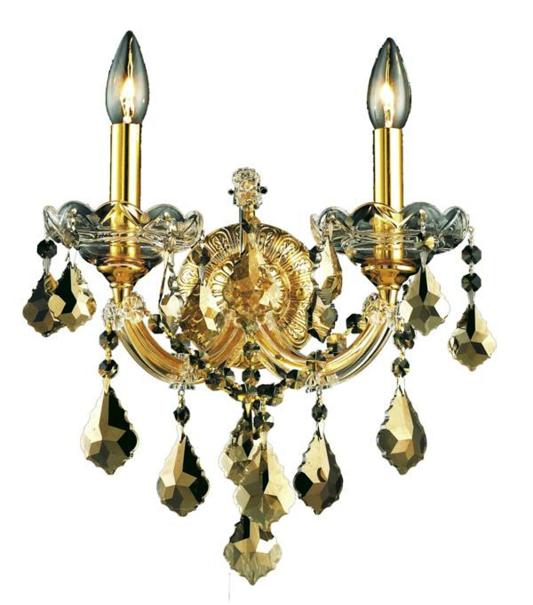 Elegant Lighting 2800W2g-gT-Rc 12 W x 12 H in Maria Theresa collection Wall Sconce - Royal cut- gold Finish