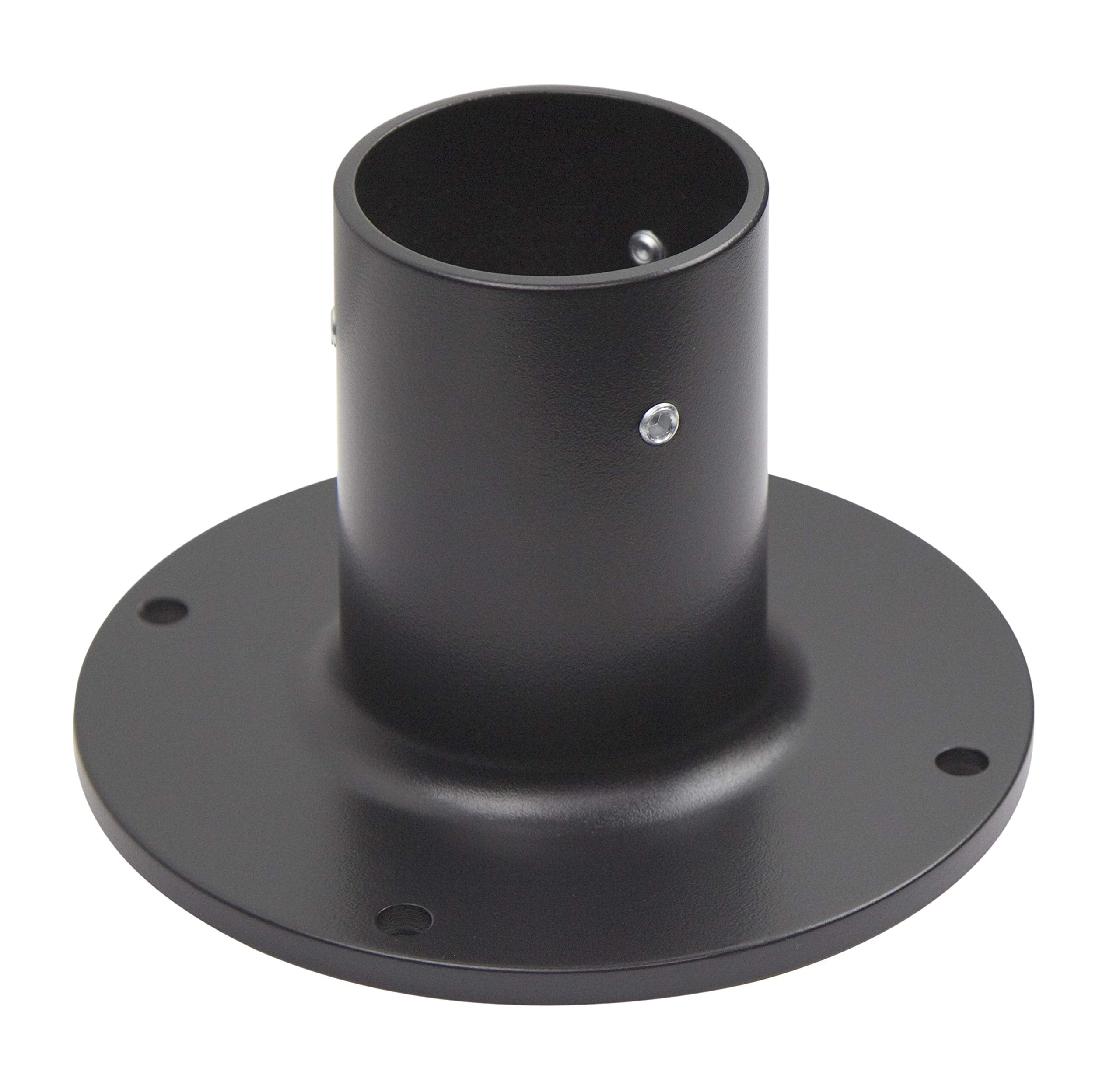 Solus Sb-2403-Bk Die Cast Aluminum Stand For 3'' Surface Mount Post, Flange Base With Anchor Bolts Included, Black, Single Pack