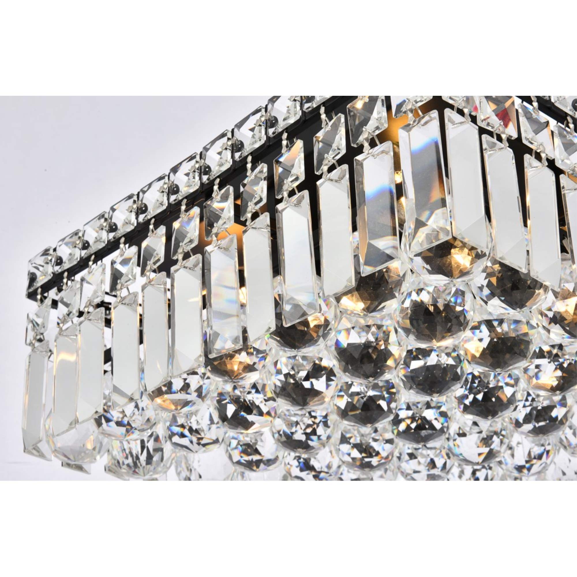 Elegant Value Maxime 4-Light Black & Clear Flush Mount Ceiling Light, 12 Inch