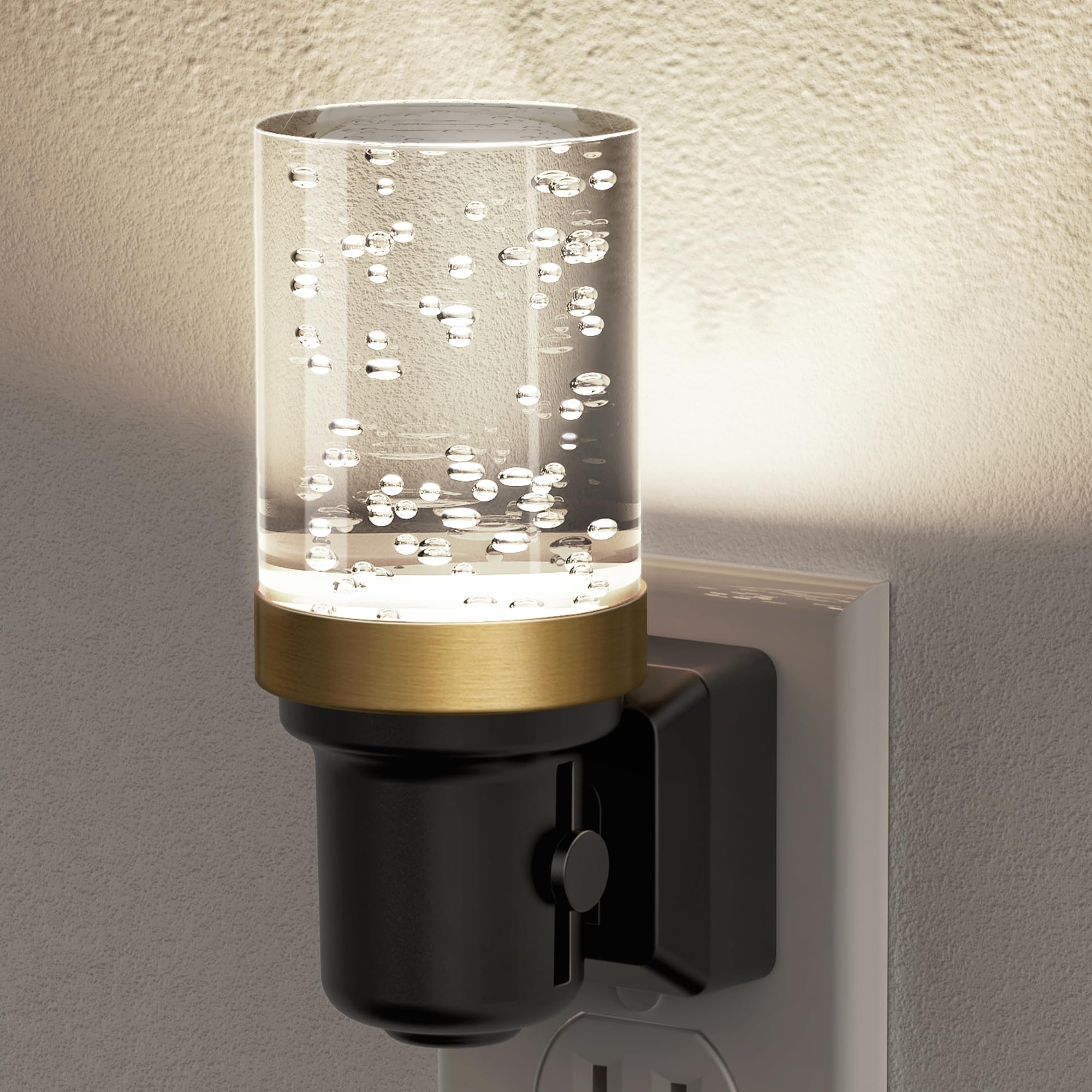 JandCase Night Light, Dimmable Night Lights Plug into Wall, Auto On/Off Light Sensor Nightlight, 5000K Daylight White 0-100LM Br