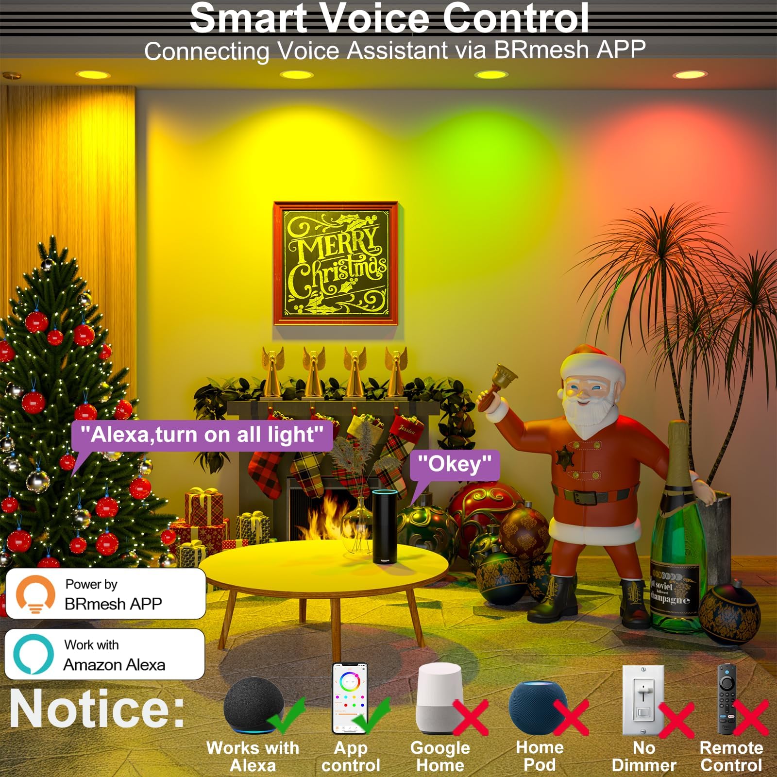 SikSog 24Pack 6 Inch RGBCW Smart LED Downlight 16W Dimmable with Junction Box, 1350 Lumen, RGB+5CCT-White