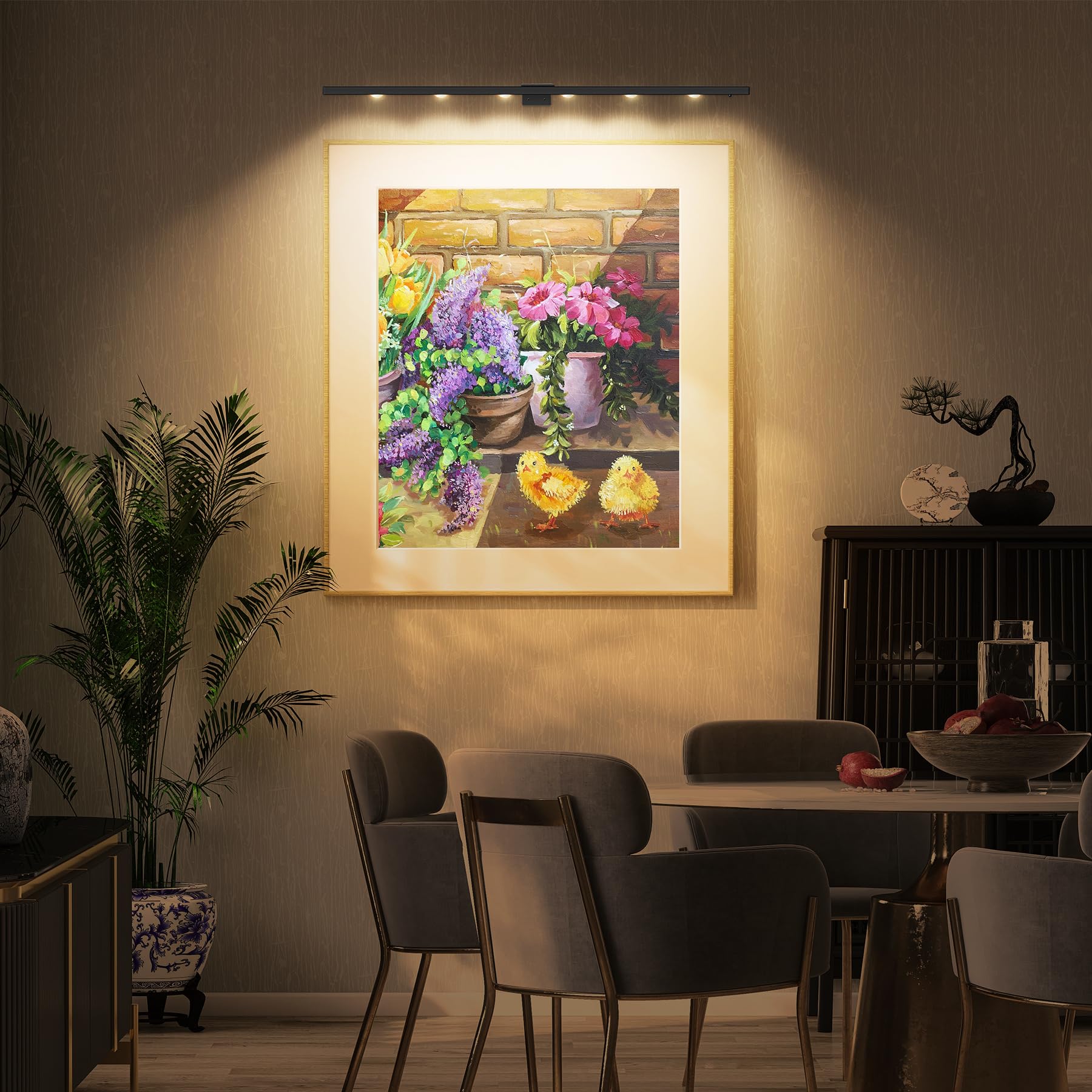 Blisaleiip Art Light For Painting Picture Light 22'' Battery Operated Rechargeable,Full Aluminium Wall Picture Light With Remote Control For Display Artwork Paintings Portrait,Magnetic Picture Light
