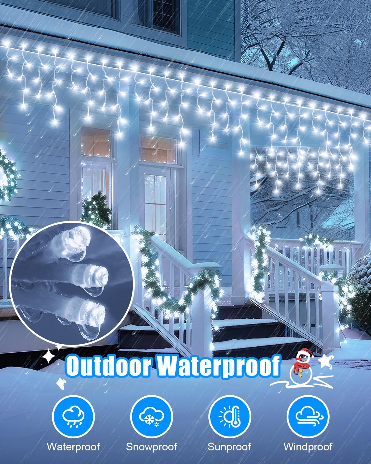 106 Ft Christmas Lights Outdoor, 972 Led Waterproof Outside Christmas Lights Plug In, Connectable 8 Modes Hanging Fairy Lights W