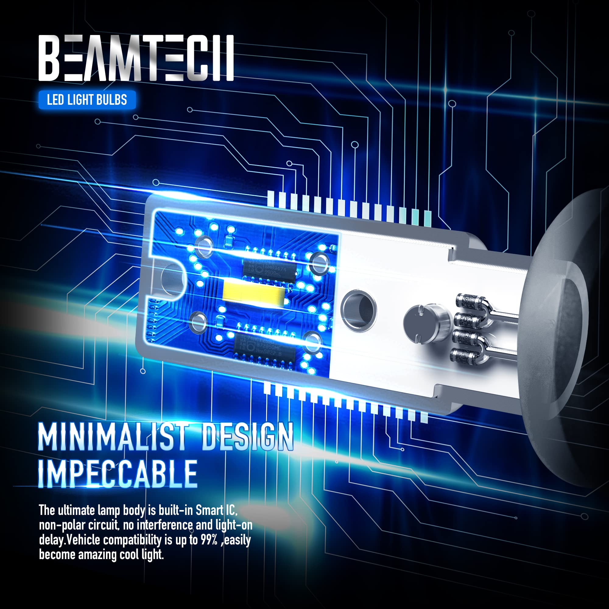 BEAMTECH H10 Fog Light Bulb,CSP Chips 6500K 800 Lumens Xenon White Extremely Super Bright of 2