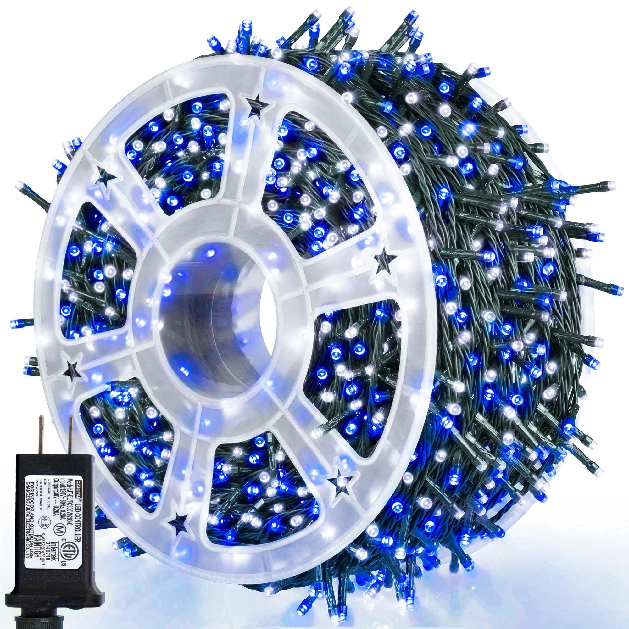 Weillsnow 164FT 500 LED Christmas Lights, Waterproof, Twinkle, Blue White, Model HB-500COI