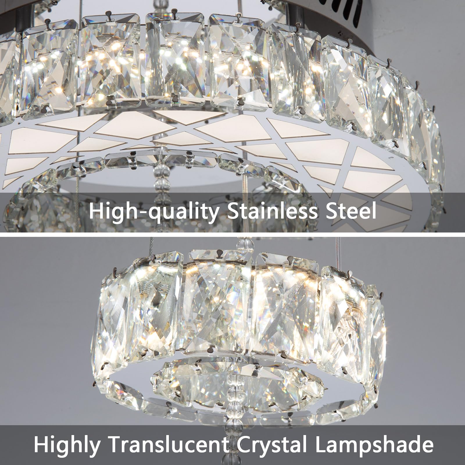 Haixiang Modern Glam Ceiling Chandelier Bedroom Light Fixtures Crystal Flat Sloping Ceiling Lights For Hallway Kitchen Dining Ro