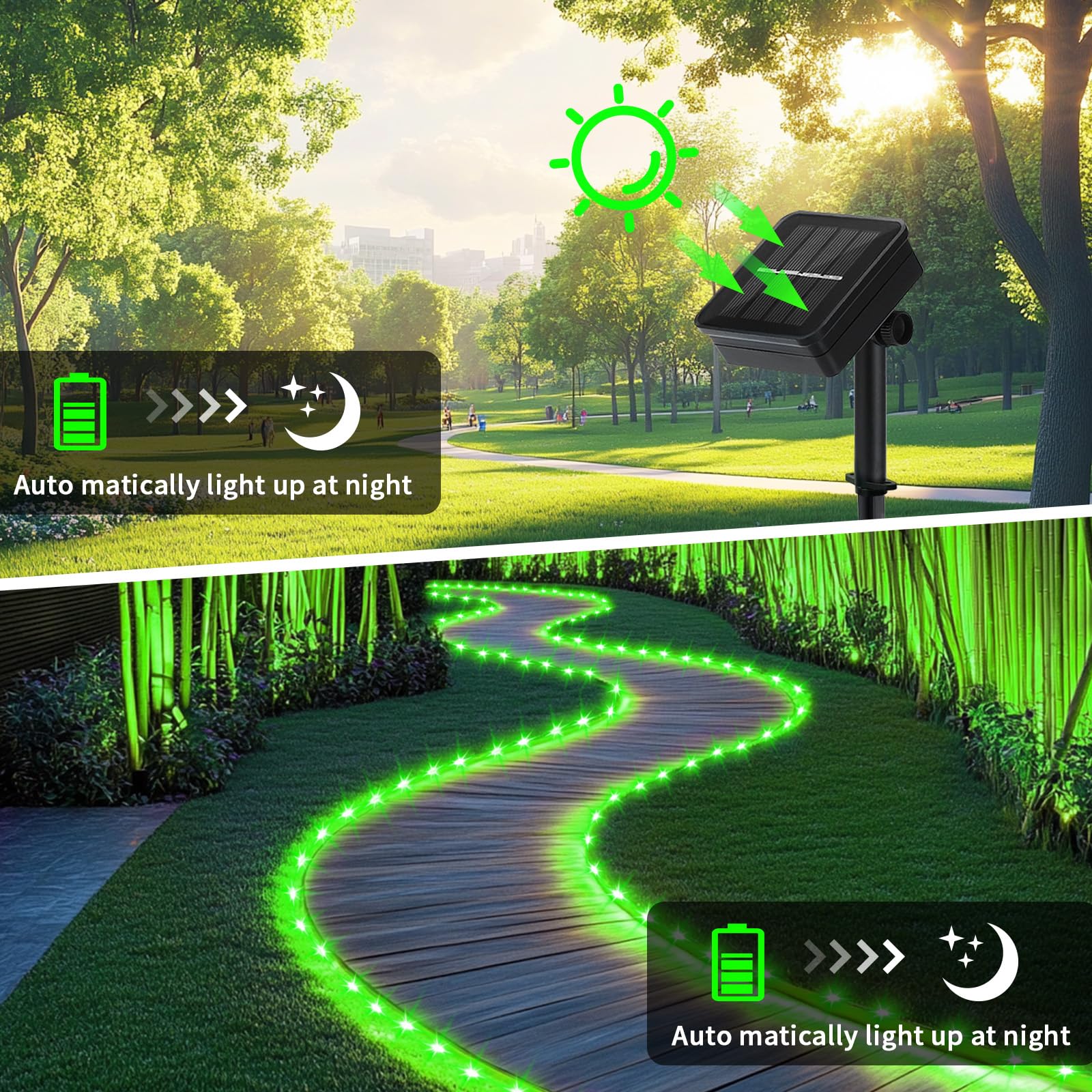 Solar Rope Light Waterproof 39Ft 100Leds Outdoor Ip65 Solar String Lights For Easter Outside Party Garden Yard Home Wedding Chri