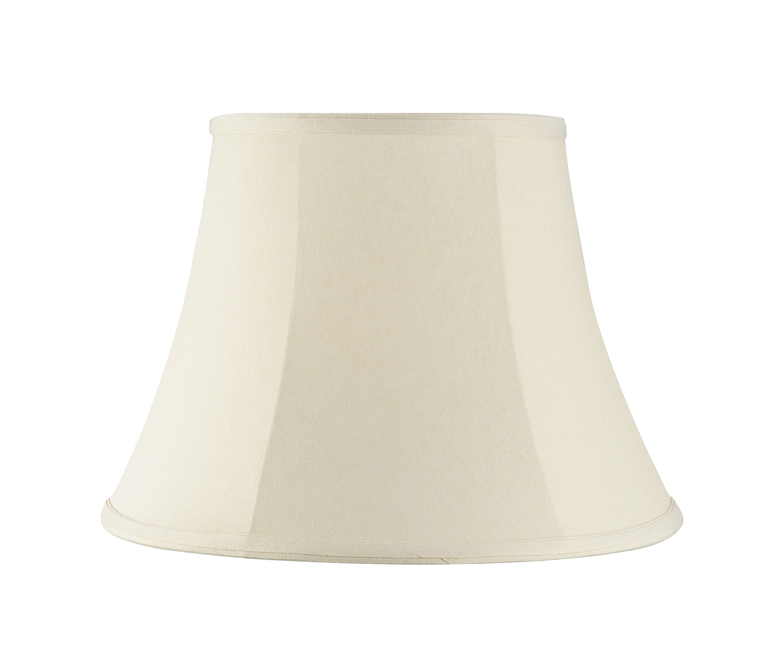 Aspen Creative 38005, Handsewn Natural Kd Spider Shade, 9&quot; Top X 15&quot; Bottom X 11&quot; Slant , White