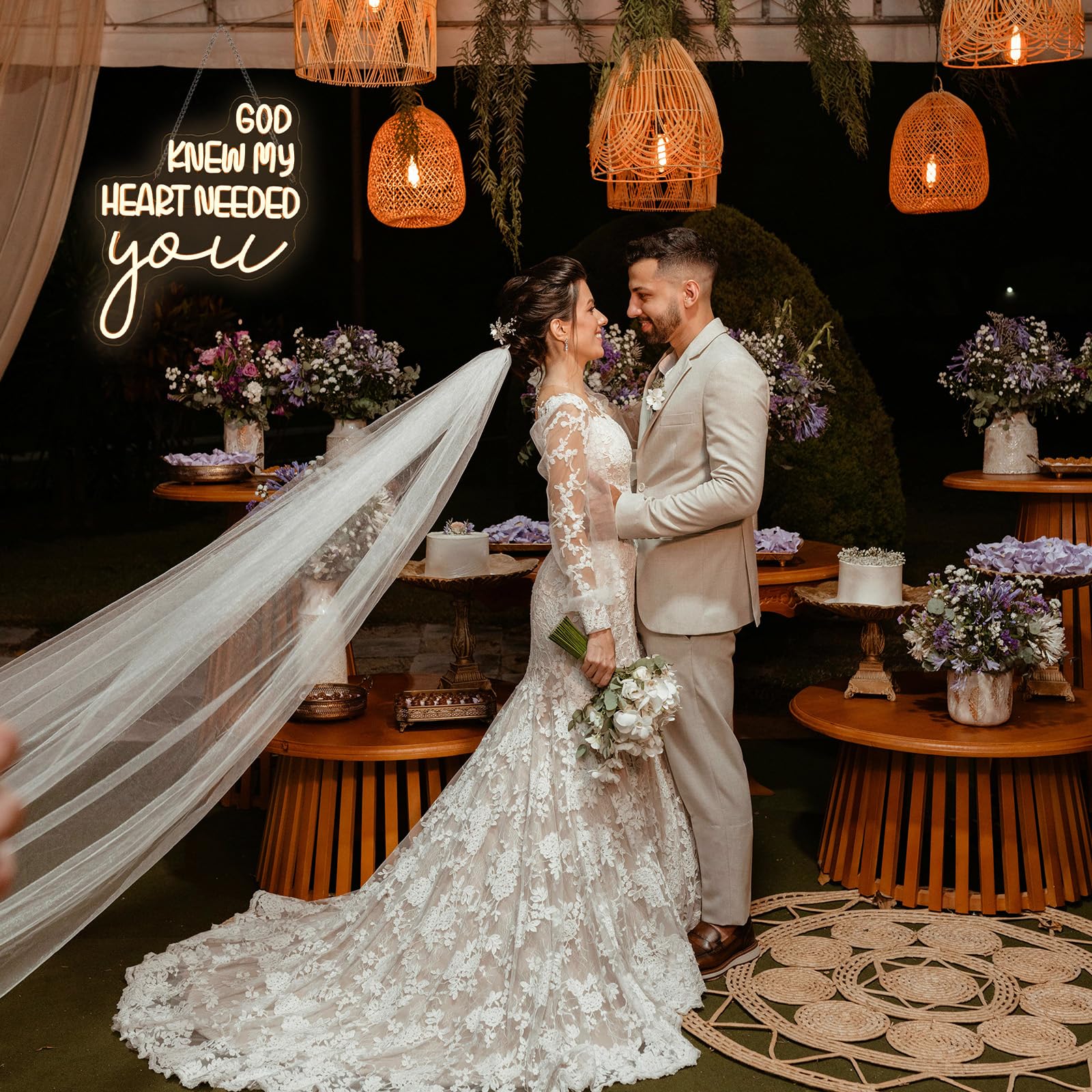 Horseneon God Knew My Heart Needed You Neon Sign Romantic Led Wall Decor For Bedrooms  Wedding Gifts  Anniversary Presents  Usb Powered Adjustable Brightness Inspirational Decor