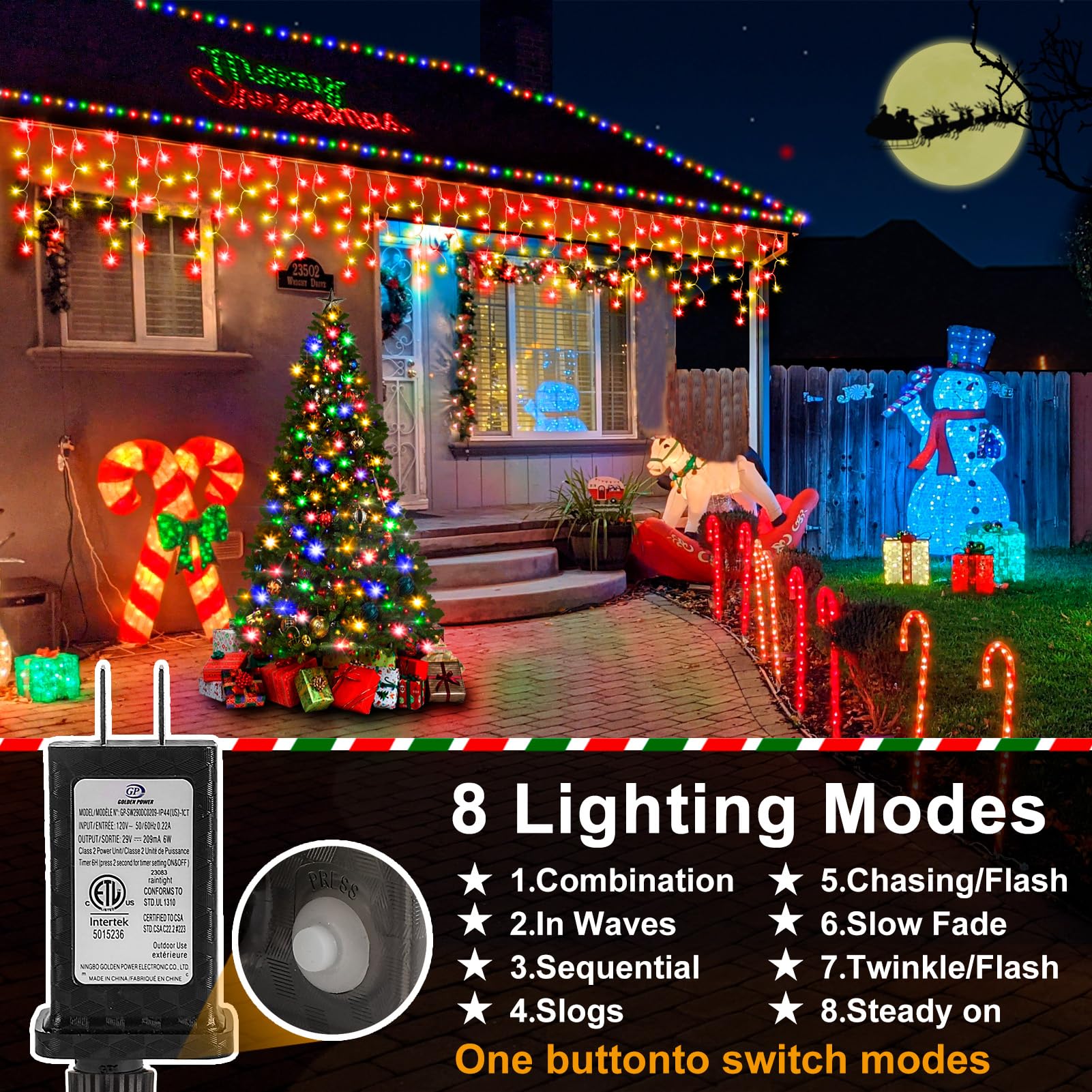 Heceltt Christmas Lights Outdoor, 2 Pack Total 98Ft 960 Led Ice Lights For Outside With 180 Drops 8 Modes Timer Memory, Plug In