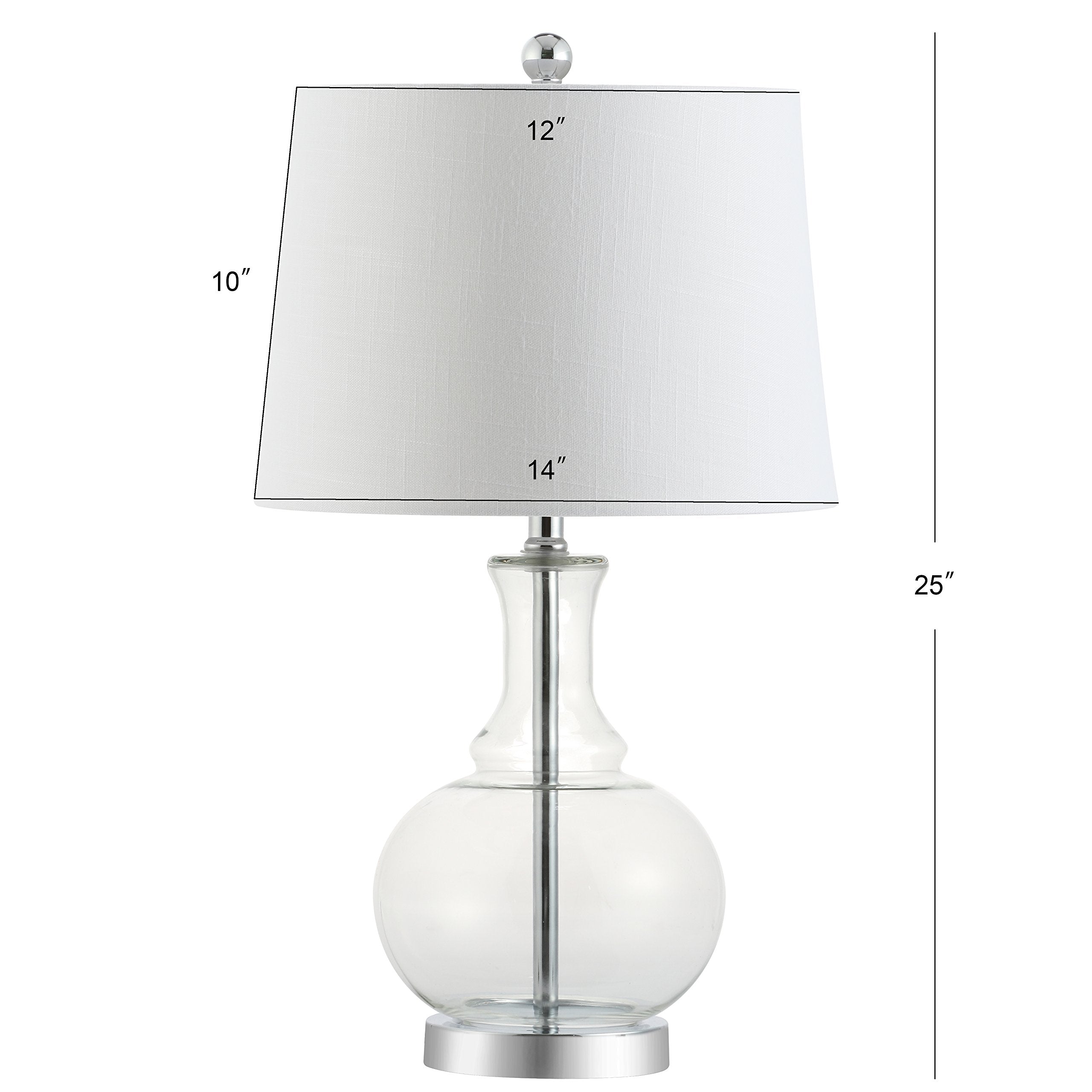 Jonathan Y Jyl1068B-Set2 Set Of 2 Table Lamps Lavelle 25'' Glass Led Table Lamp Contemporary Transitional Bedside Desk Nightstan