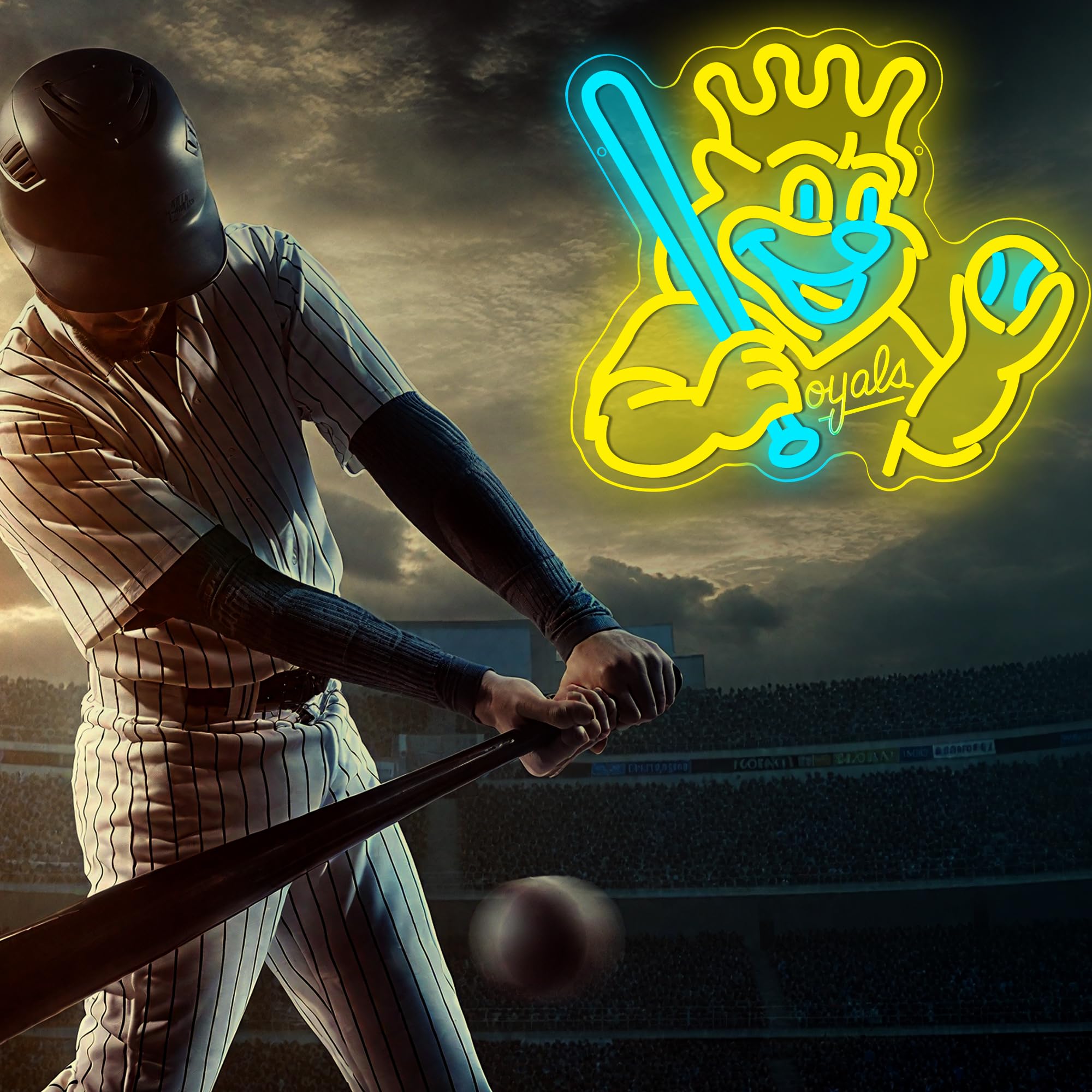 Baseball Neon Sign For Wall Decor Baseball Team Dimmable Led Neon Sign For Man Cave Bedroom Sport Club Garage Party Bedroom Dorm Birthday Gift For Fans Size 12.5 * 14 In(Zyld302)