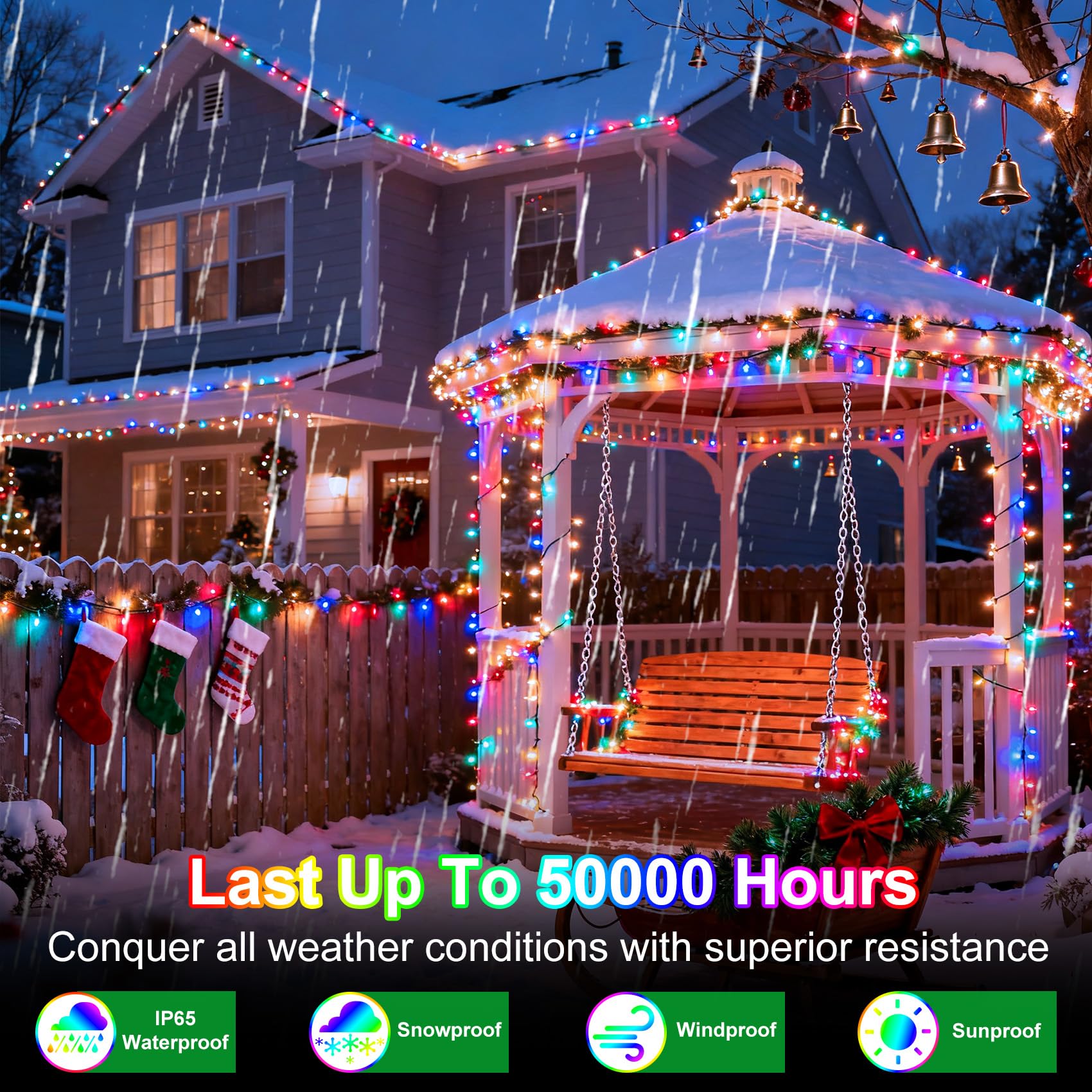750 Led 240Ft Christmas String Lights Outdoor  12 Pro Modes And Timer Memory & Brightness  Plug In Outdoor Waterproof Clear Wire Twinkle Light For For Xmas Yard Tree Wedding Party Decor (Multicolor)