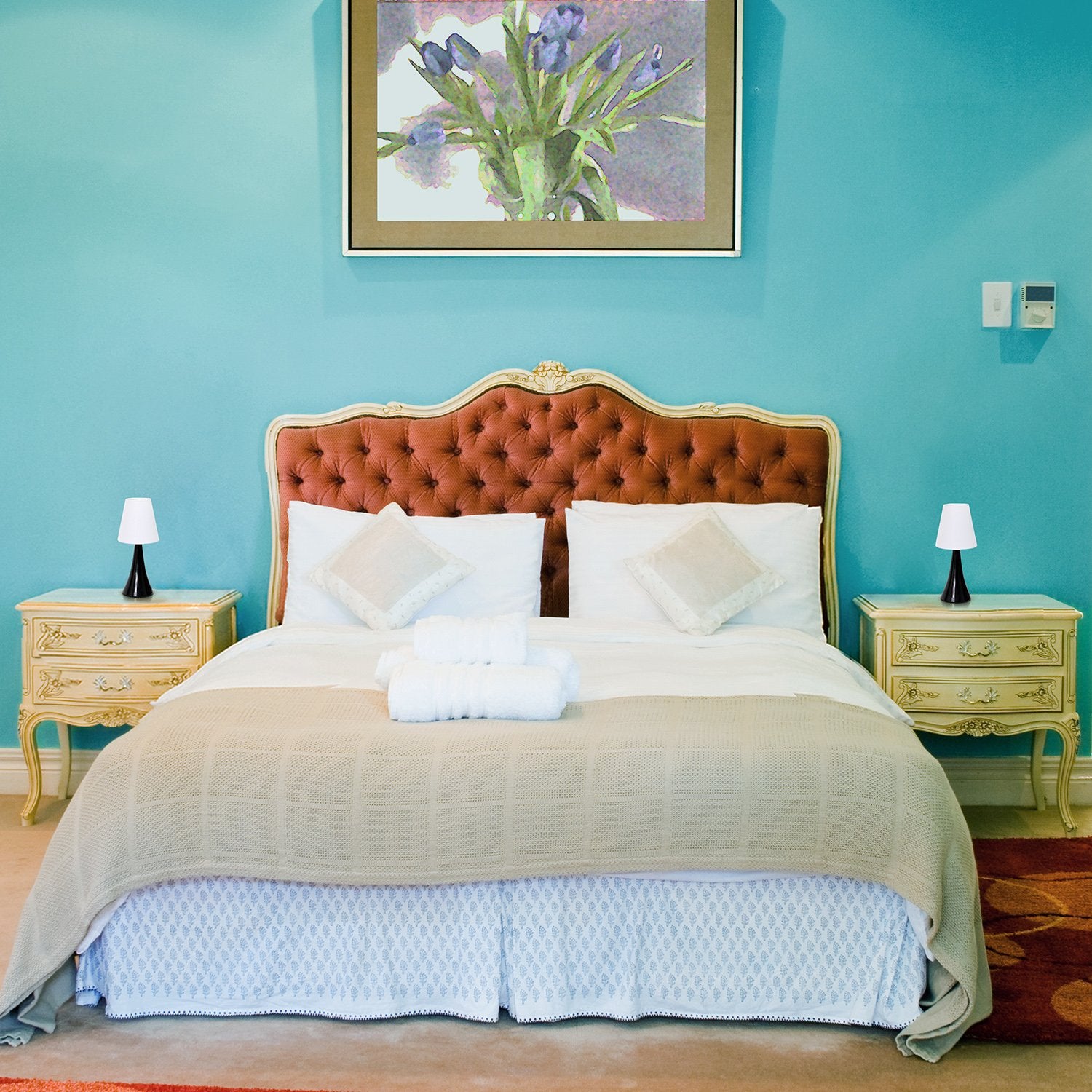 Simple Designs Lt2042-Blk-2Pk Valencia Colors 2 Pack Mini Touch Table Lamp Set With Fabric Shades, Black & White (Pack Of 6, 12