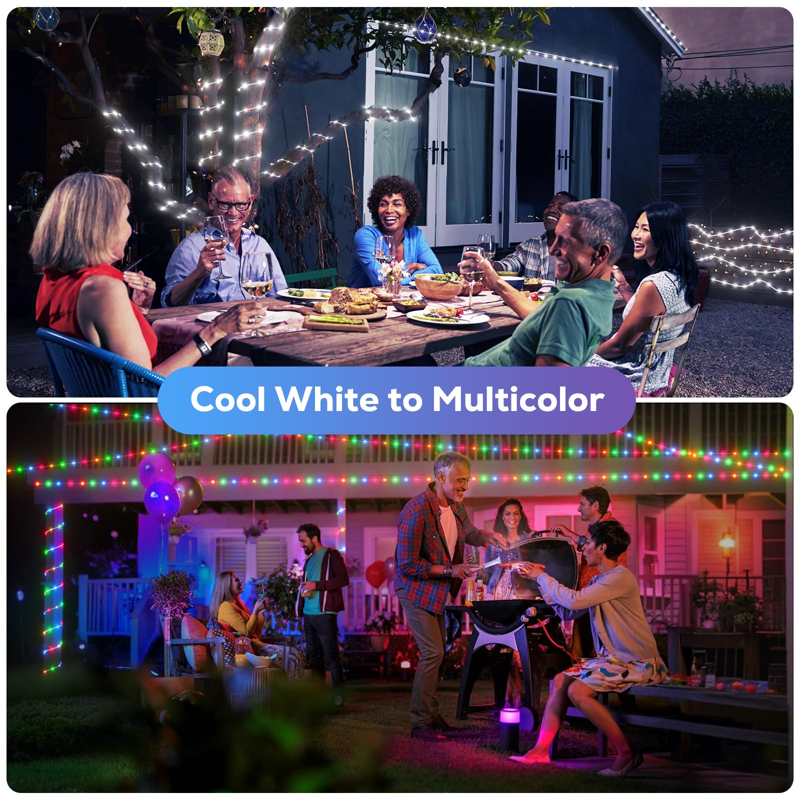 Soiarllt Outdoor Christmas Lights, 206Ft 600Led Color Changing String Lights, Waterproof, 11 Modes, Timing, For Backyard, Garden