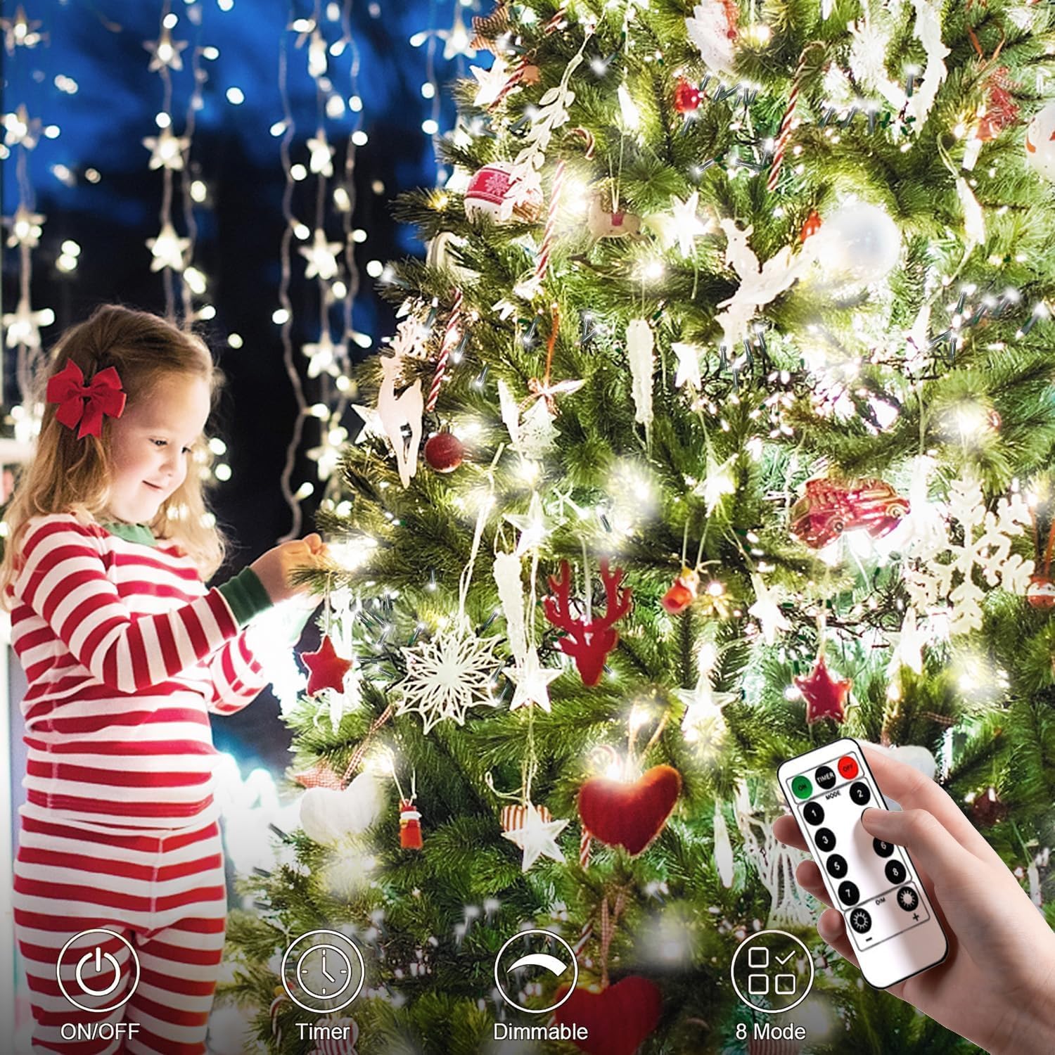 2 Pack Battery Operated String Lights, Each 16.5 Ft 50 Led String Lights Dark Green Wire With Remote Timer 8 Modes Fairy Lights For Bedroom Garden Party Garlands Christmas Tree Decor(Cool White)