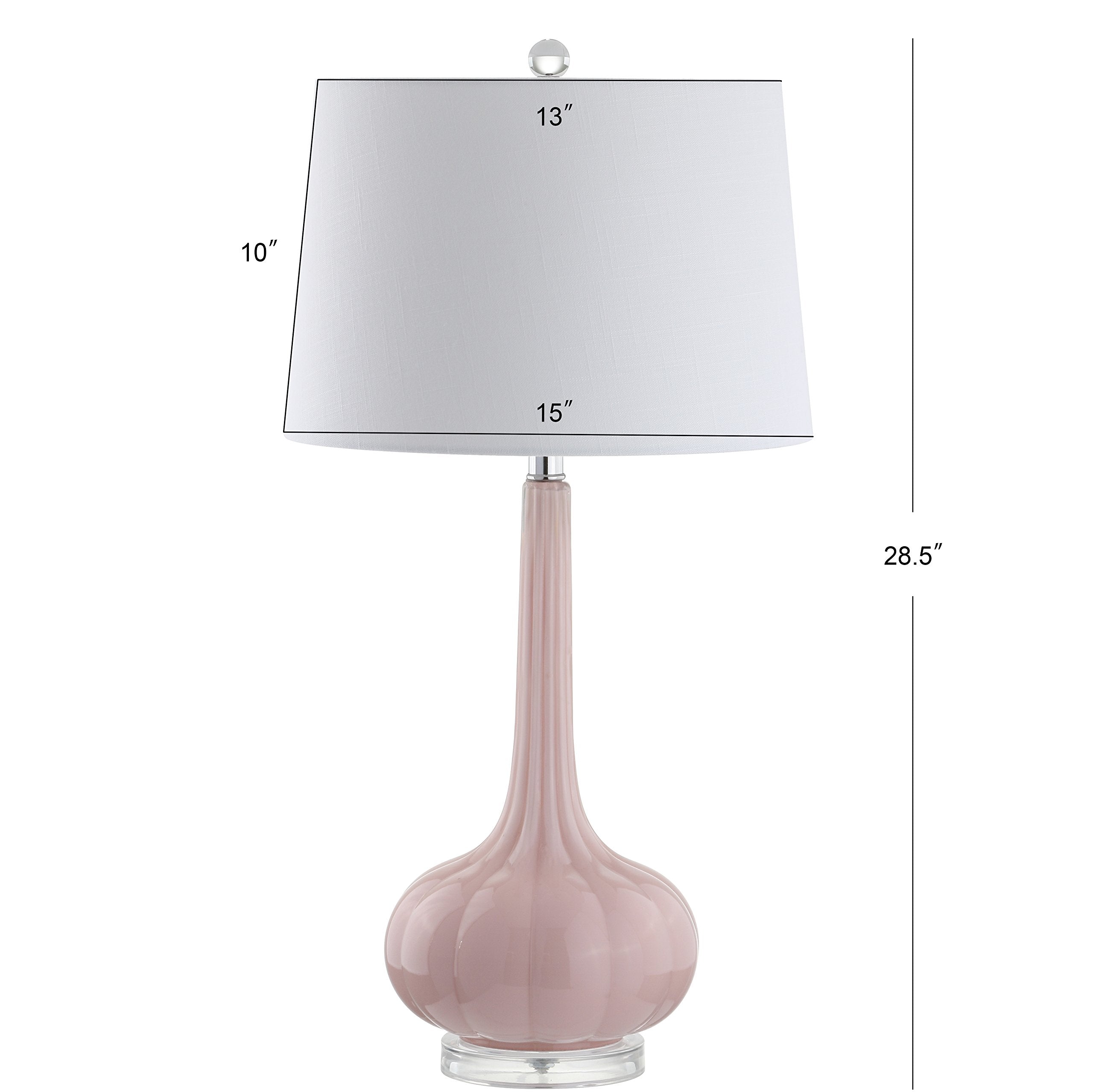 JONATHAN Y Bette Set of 2 Table Lamps, 28.5" Glass Teardrop LED, Pink, Model JYL1079A-SET2, Contemporary Bedside Desk