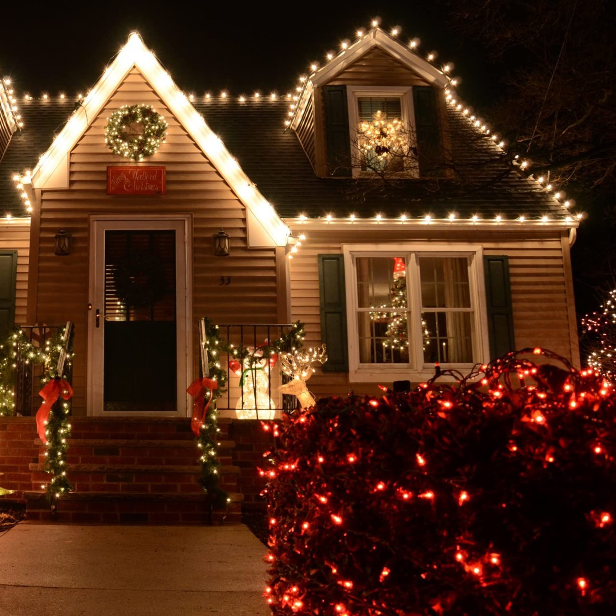 TW SHINE Red Christmas Lights, 20FT 100 Count Incandescent Christmas Mini Tree String Lights, Waterproof Christmas Decorations f