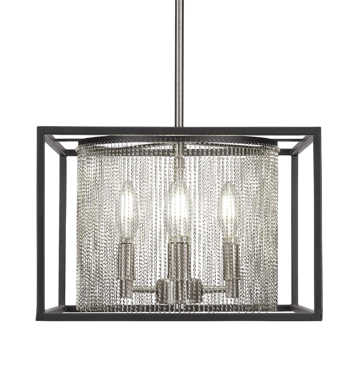 Toltec Lighting Cadina 4 Light Pendant in Matte Black & Brushed Nickel (1324-MBBN)